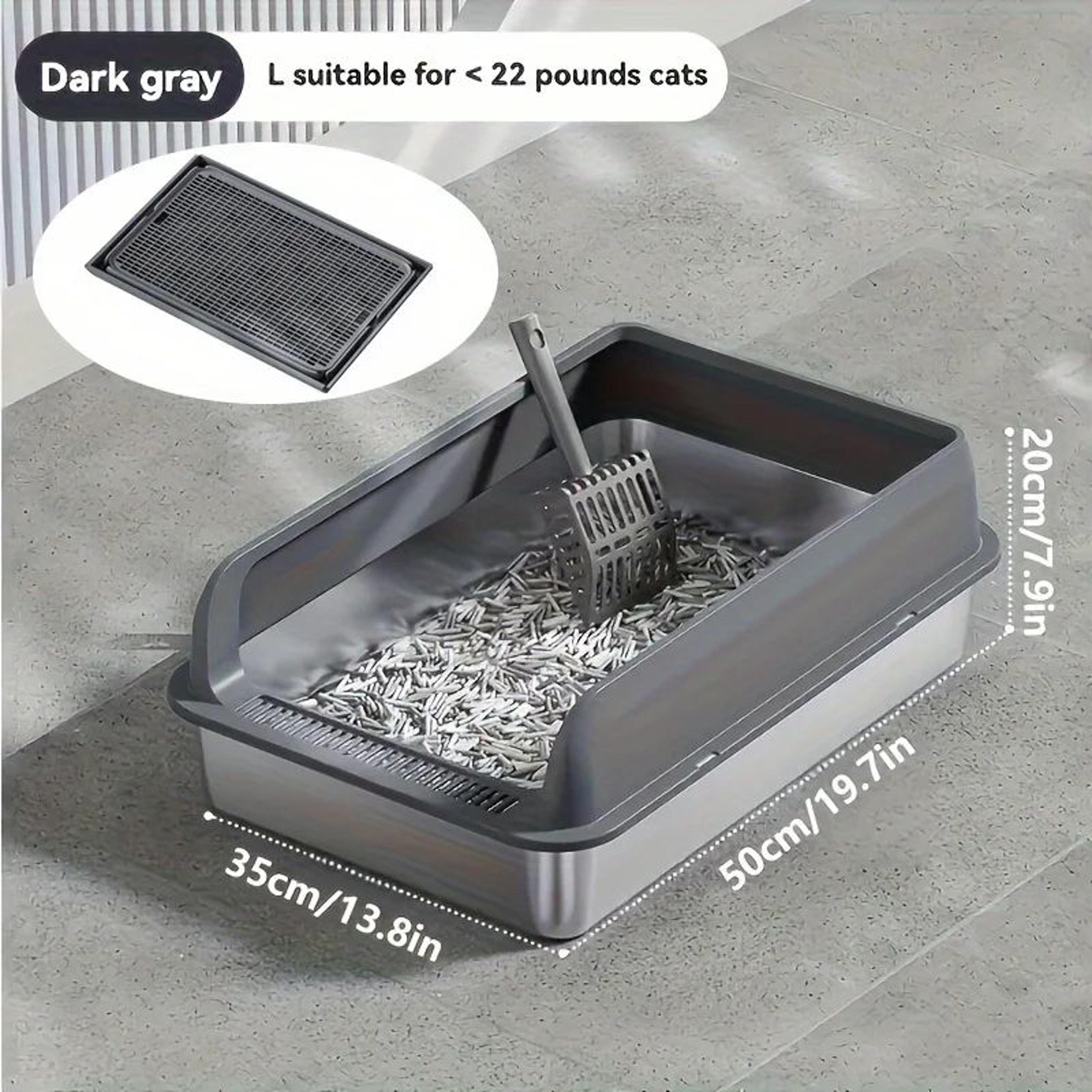 Extra Large Stainless Steel Enclosed Cat Litter Box 9