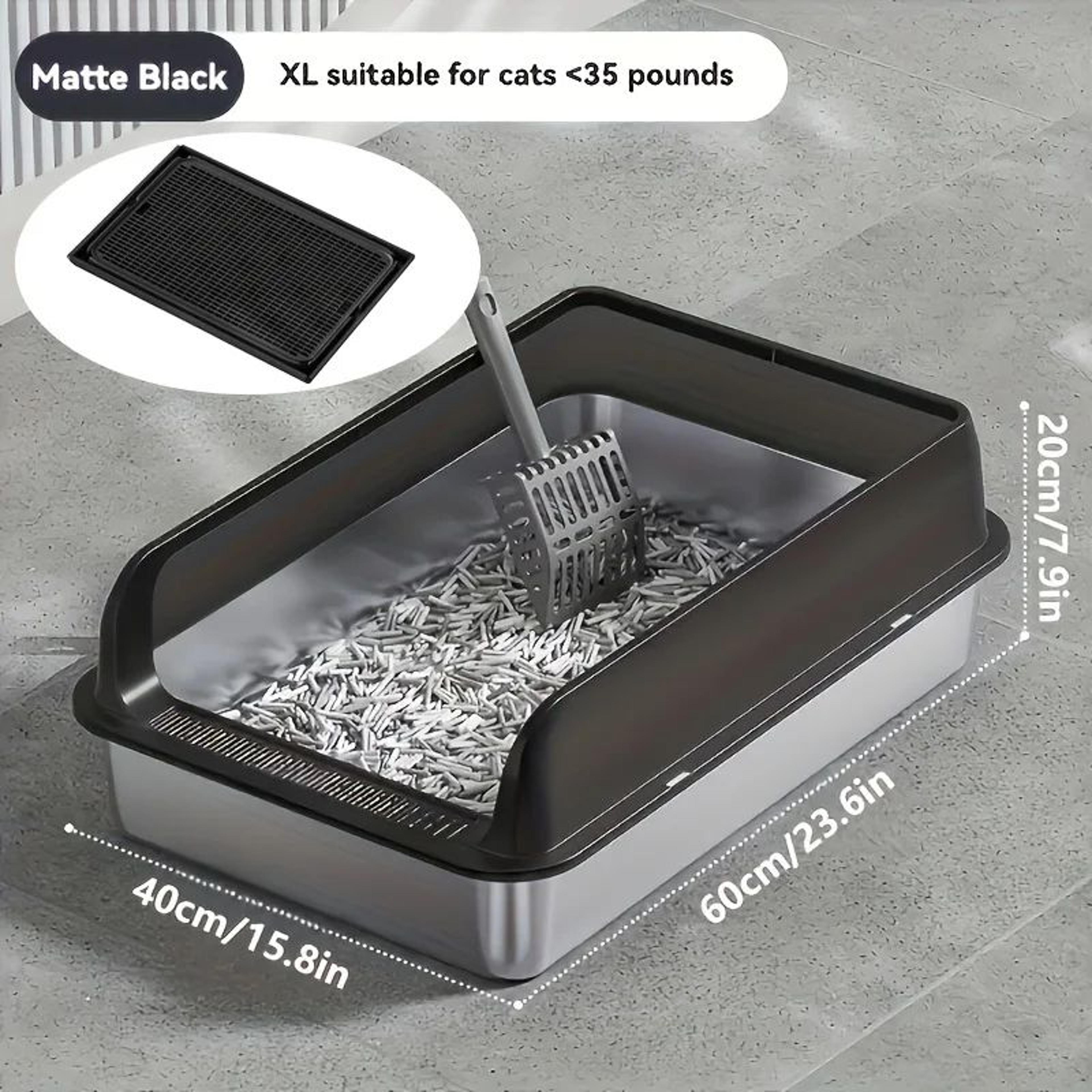 Extra Large Stainless Steel Enclosed Cat Litter Box 10