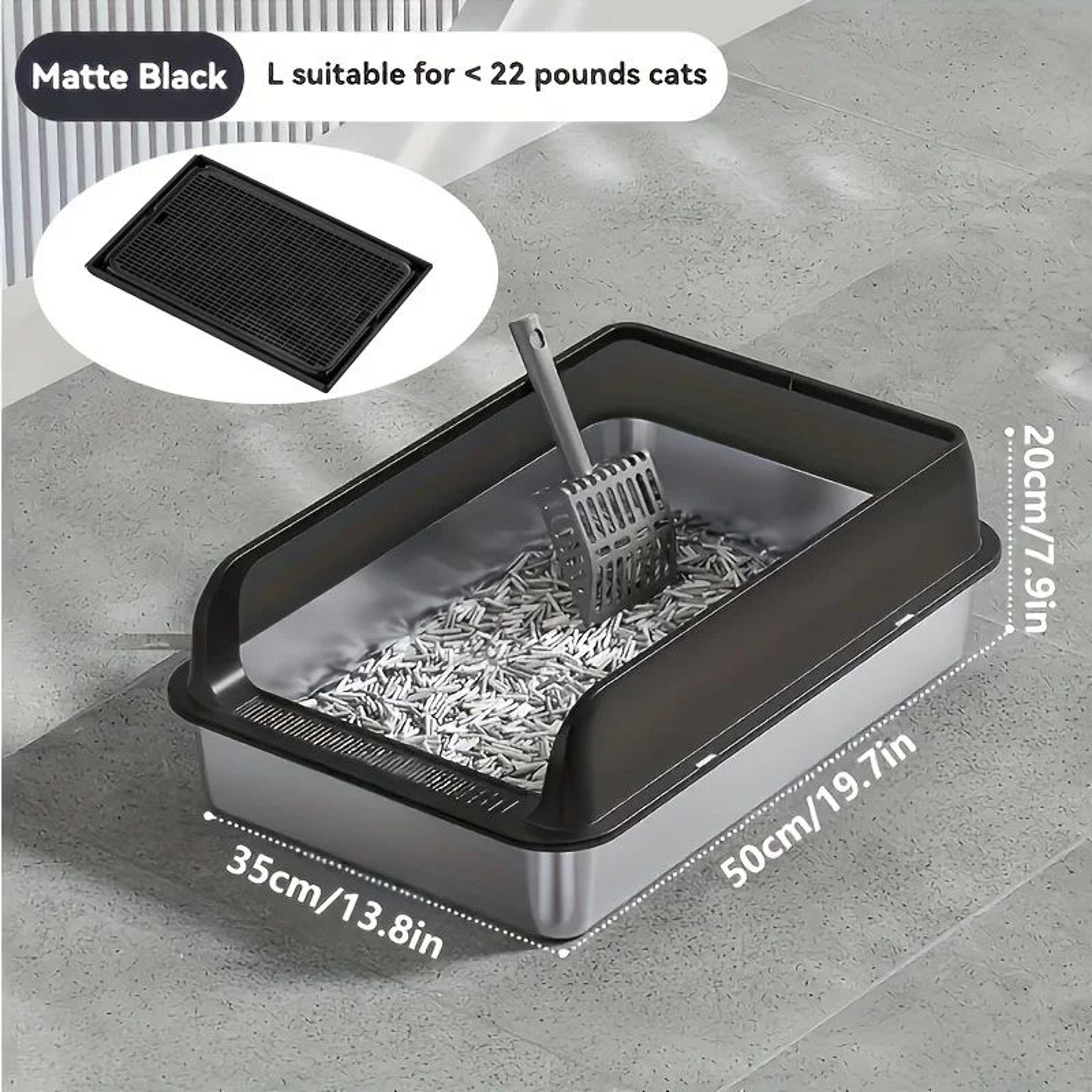 Extra Large Stainless Steel Enclosed Cat Litter Box 11