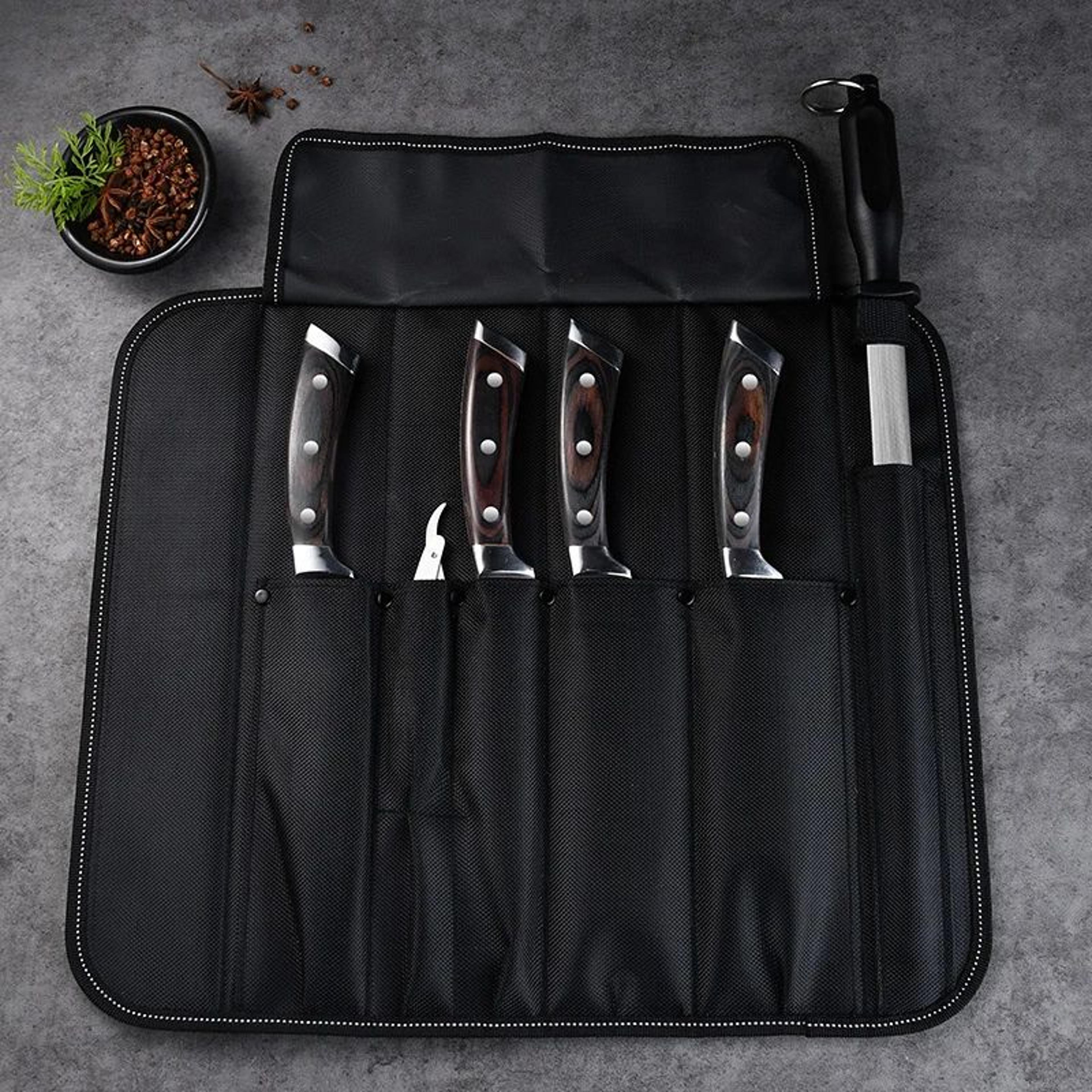 Portable Chef Knife Roll Storage Bag 1