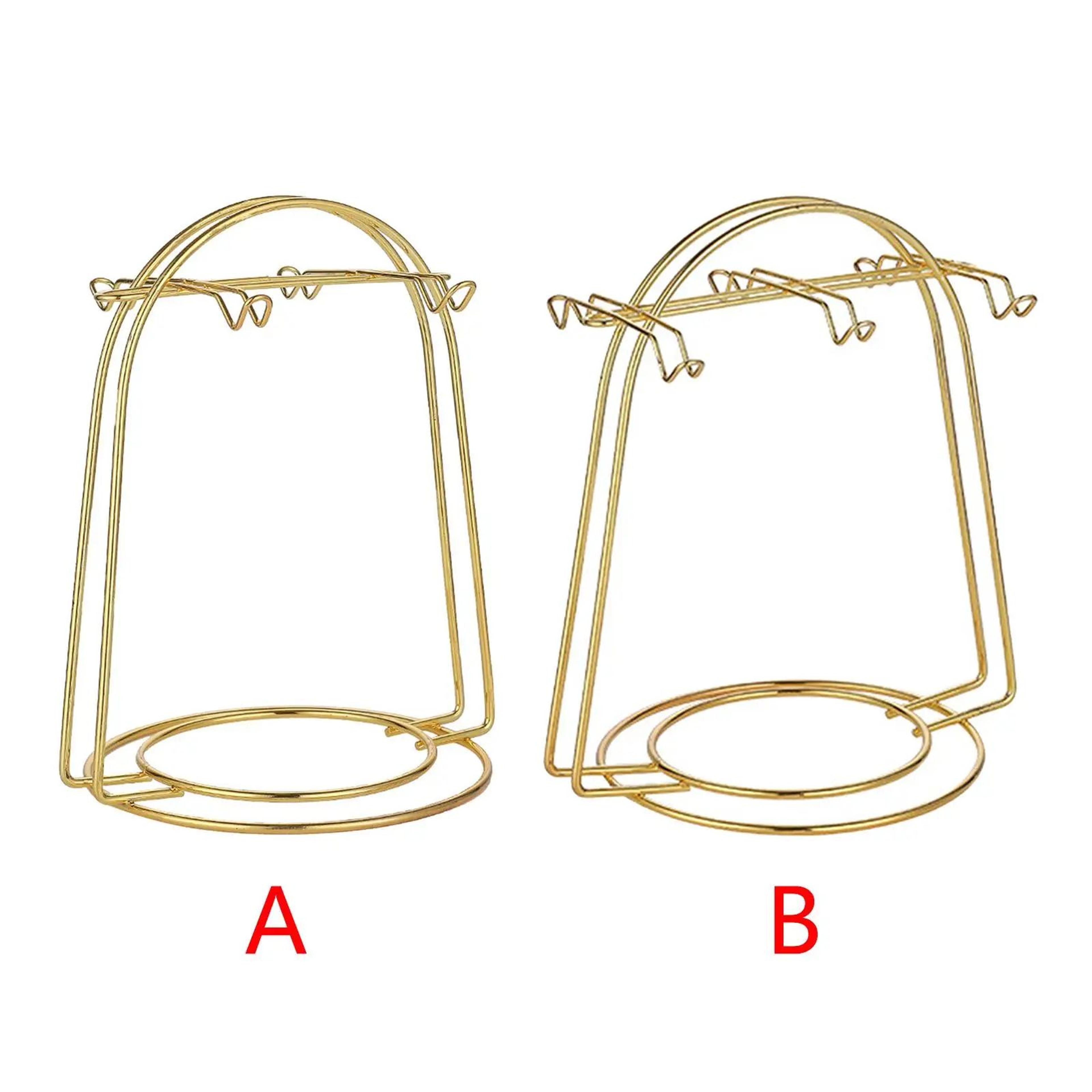Golden Tea Cup And Saucer Display Stand Rack 1