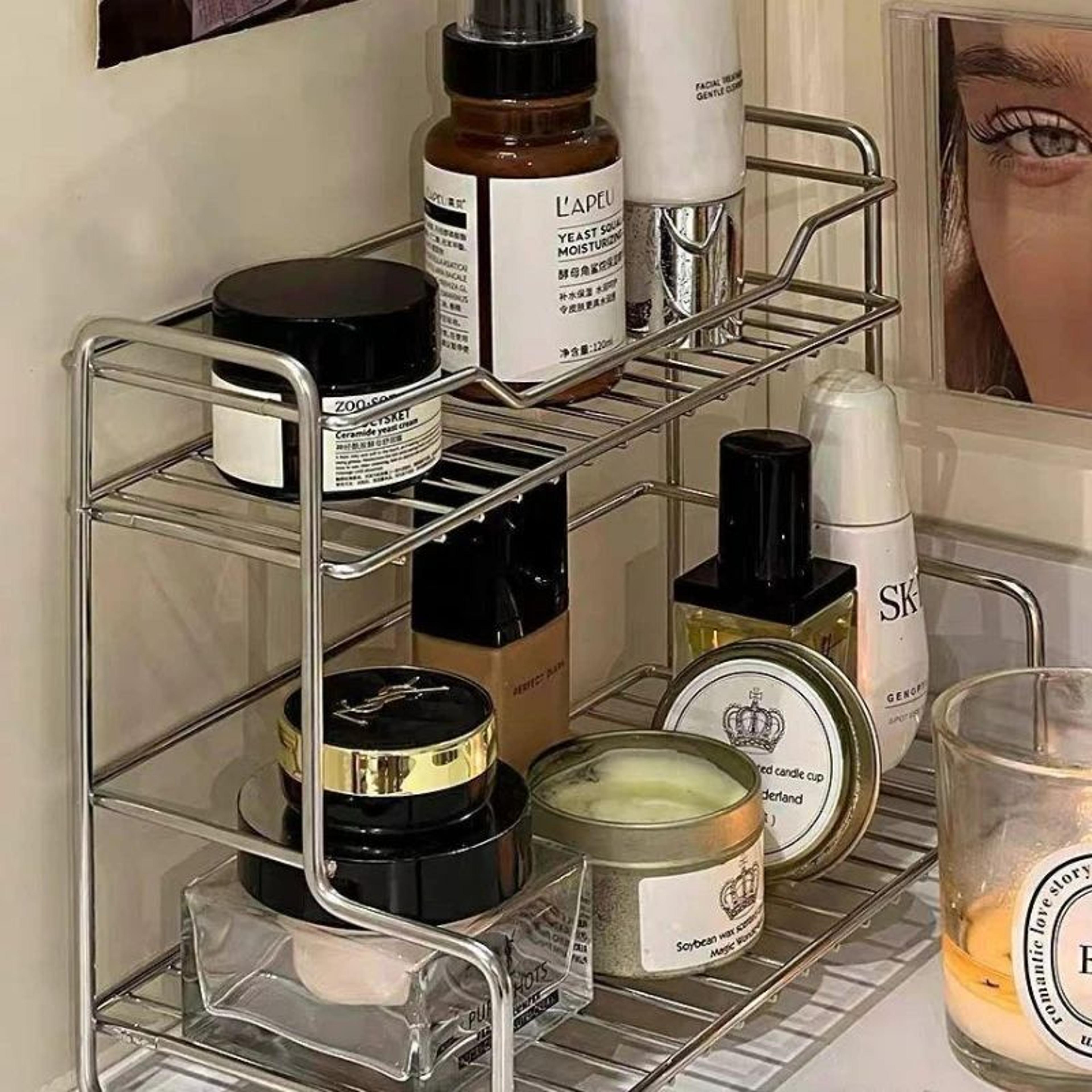 Minimalist Double Layer Bathroom Storage Rack 3