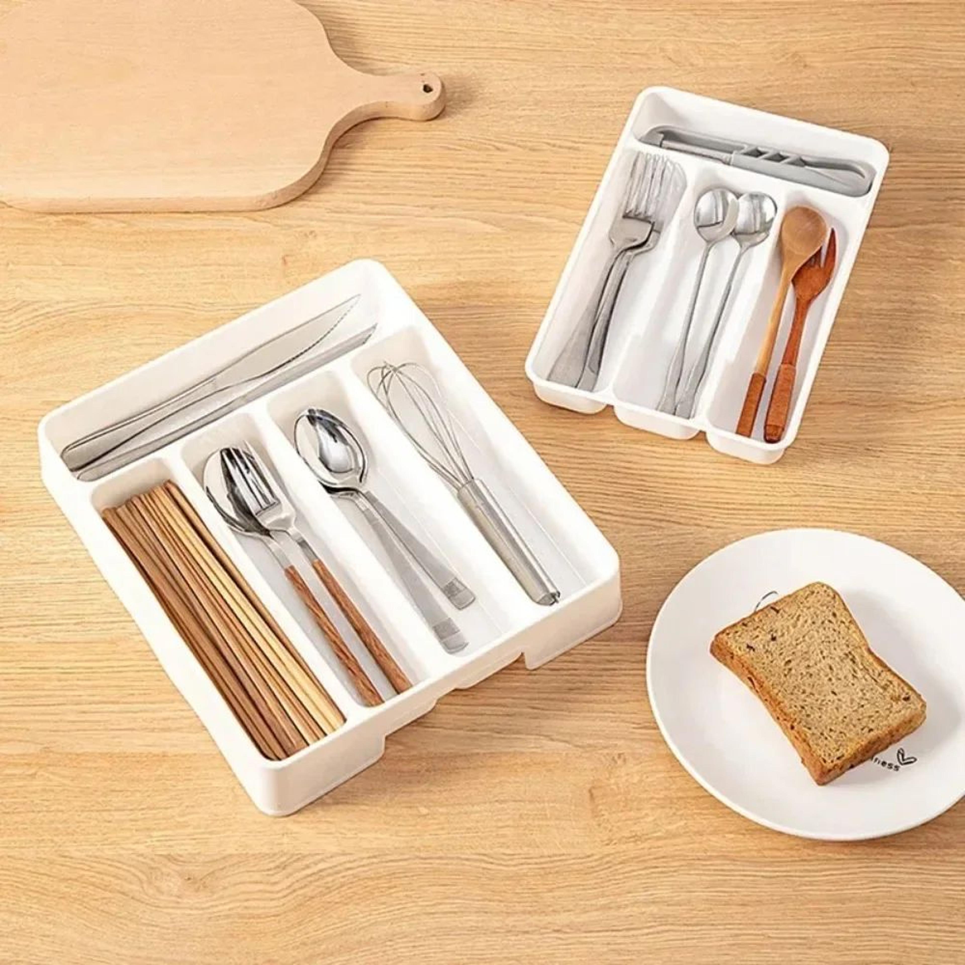 Cutlery Organizer Tray With 4 To 5 Compartments For Kitchen Drawers 2