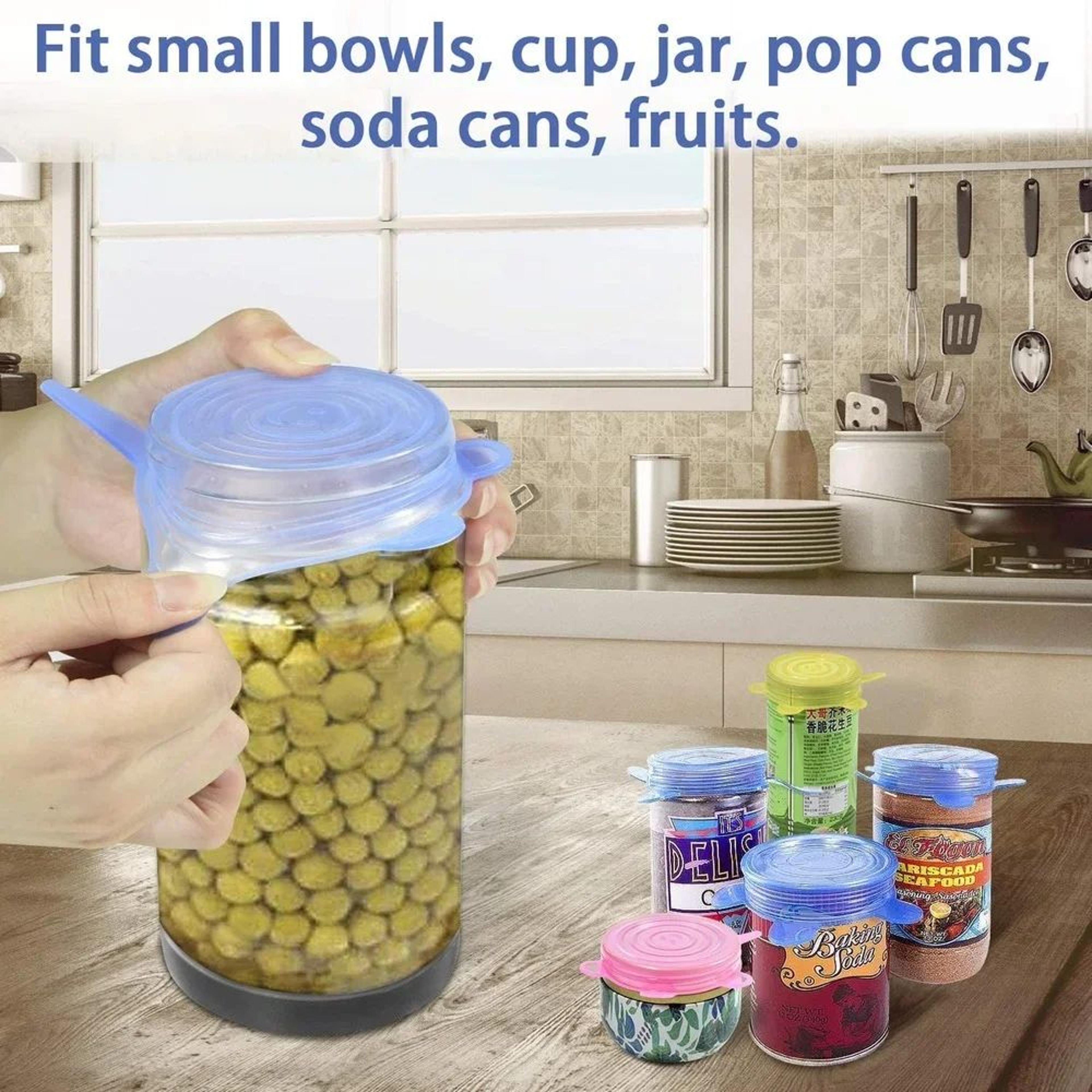 Reusable Silicone Stretch Lids Set For Cups Cans And Mason Jars 3