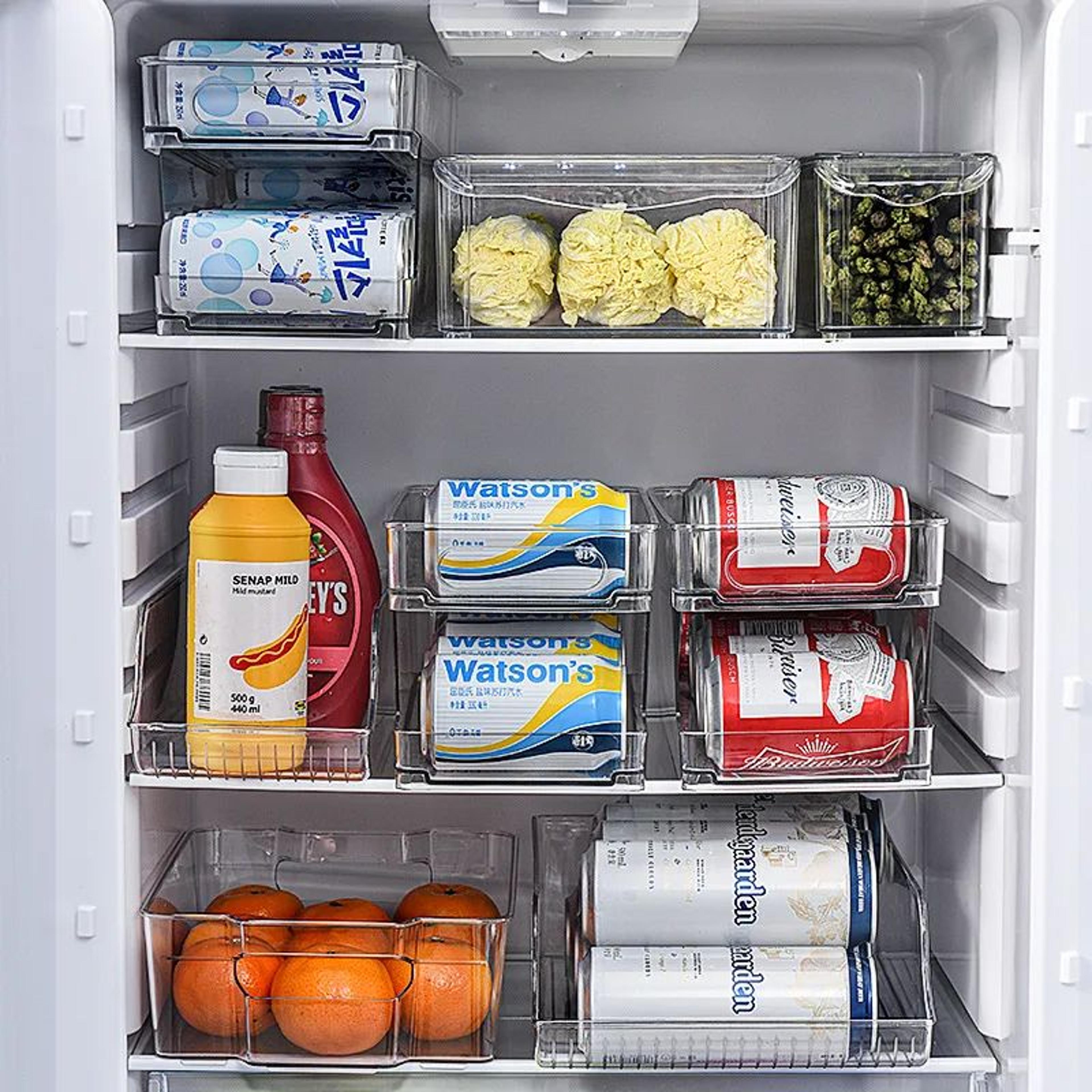 Double Layer Refrigerator Beverage Can Organizer Storage Rack 2