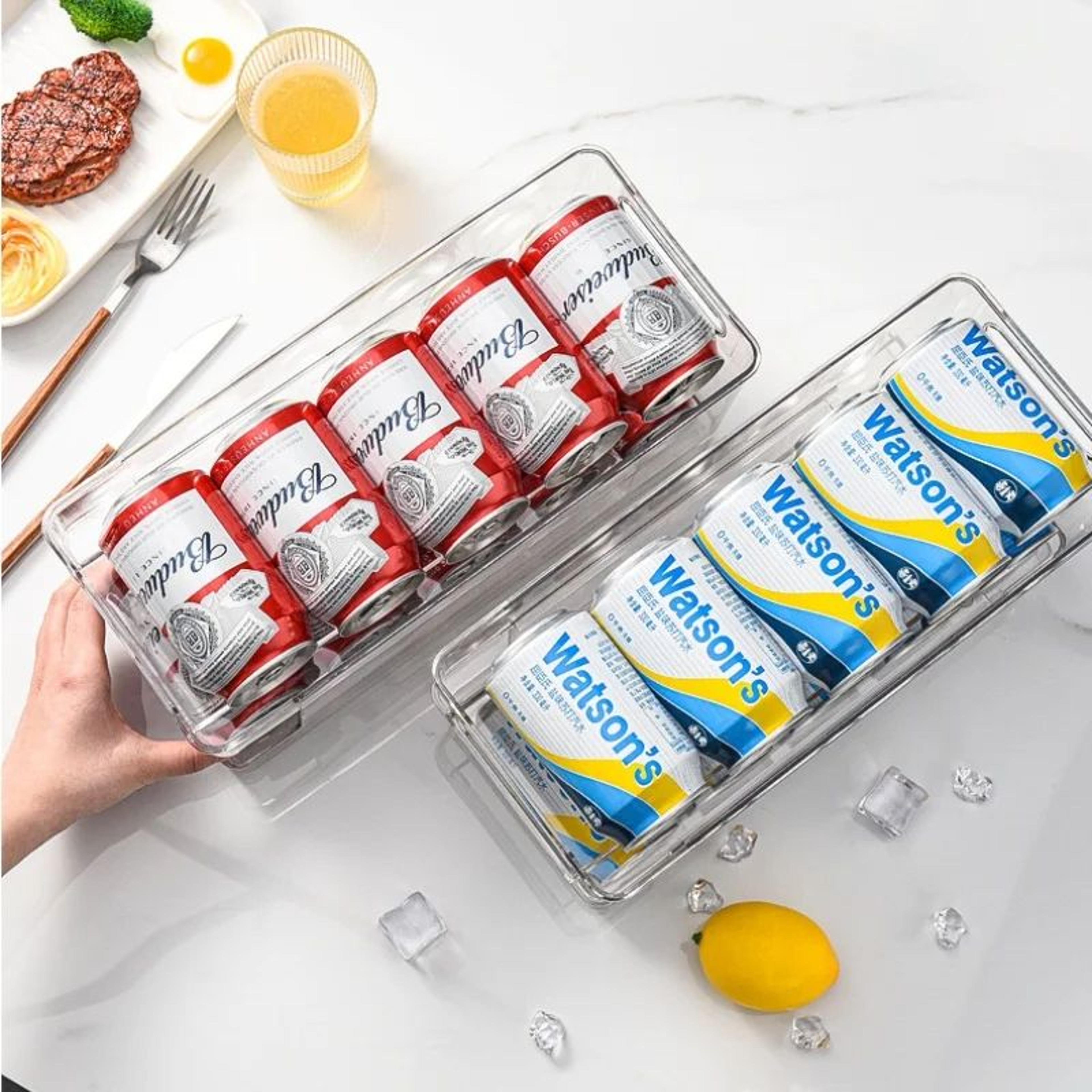 Double Layer Refrigerator Beverage Can Organizer Storage Rack 4