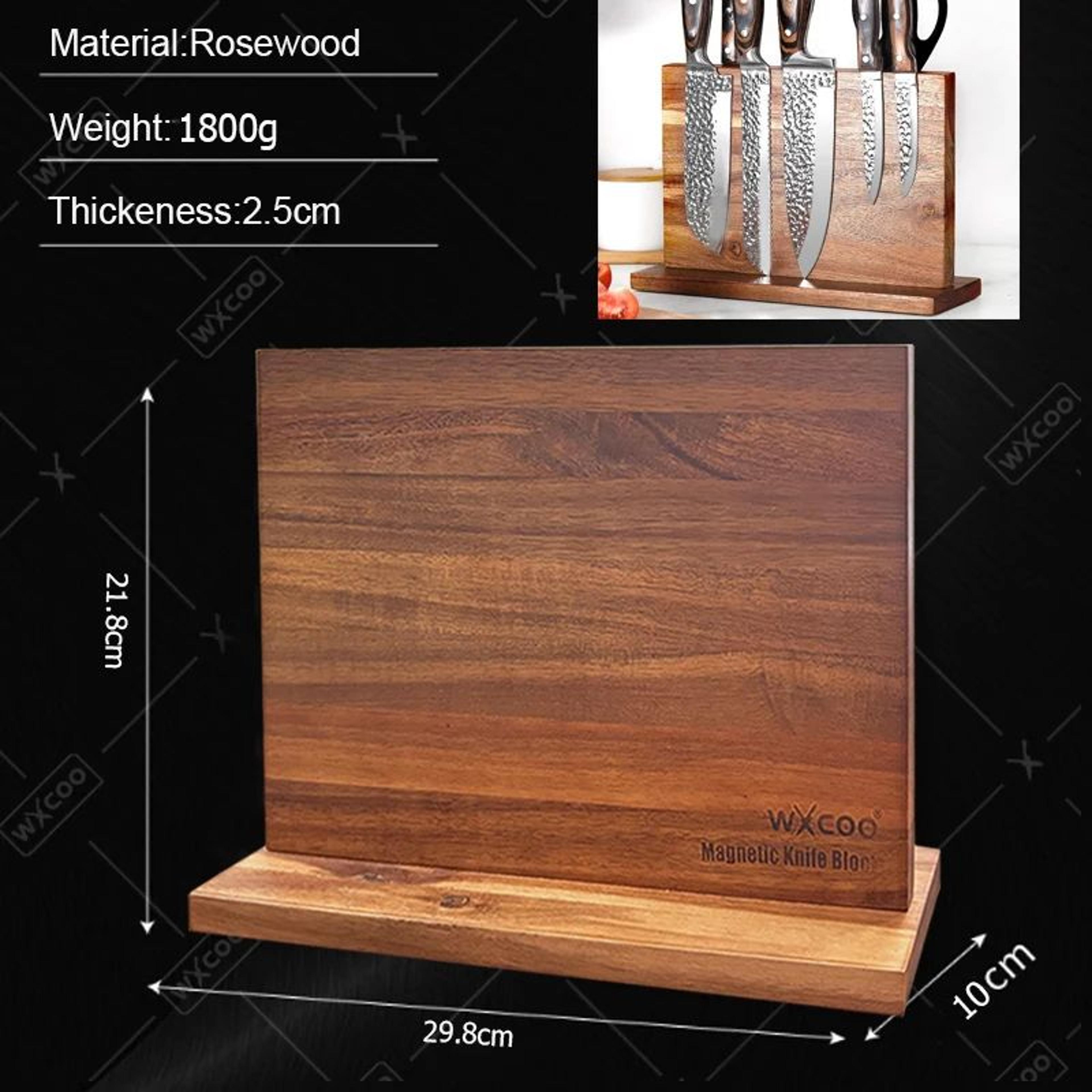 Acacia Wood Magnetic Knife Holder Block Kitchen Organizer 1