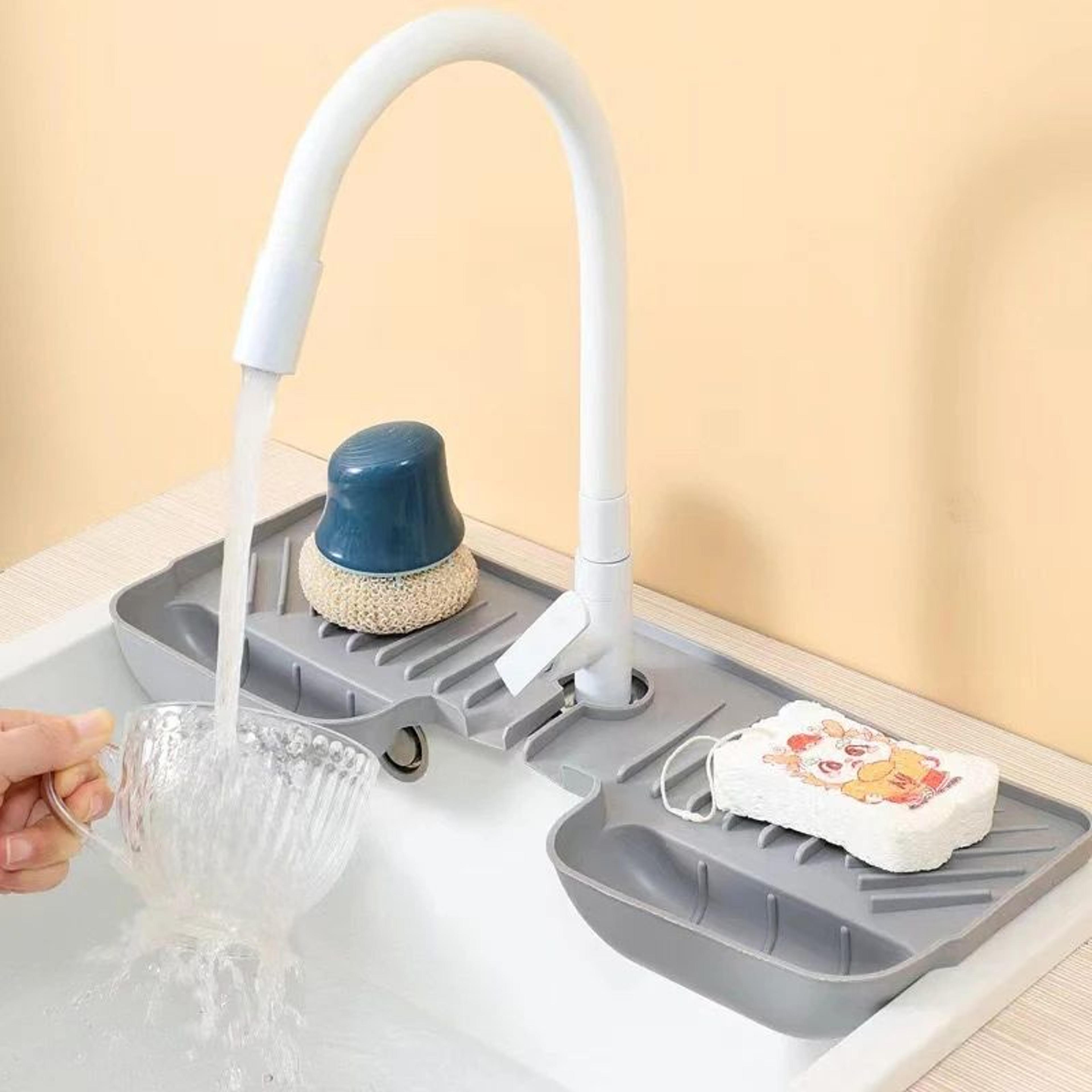 Silicone Sink Splash Guard Mat With Drainage Organizer 6