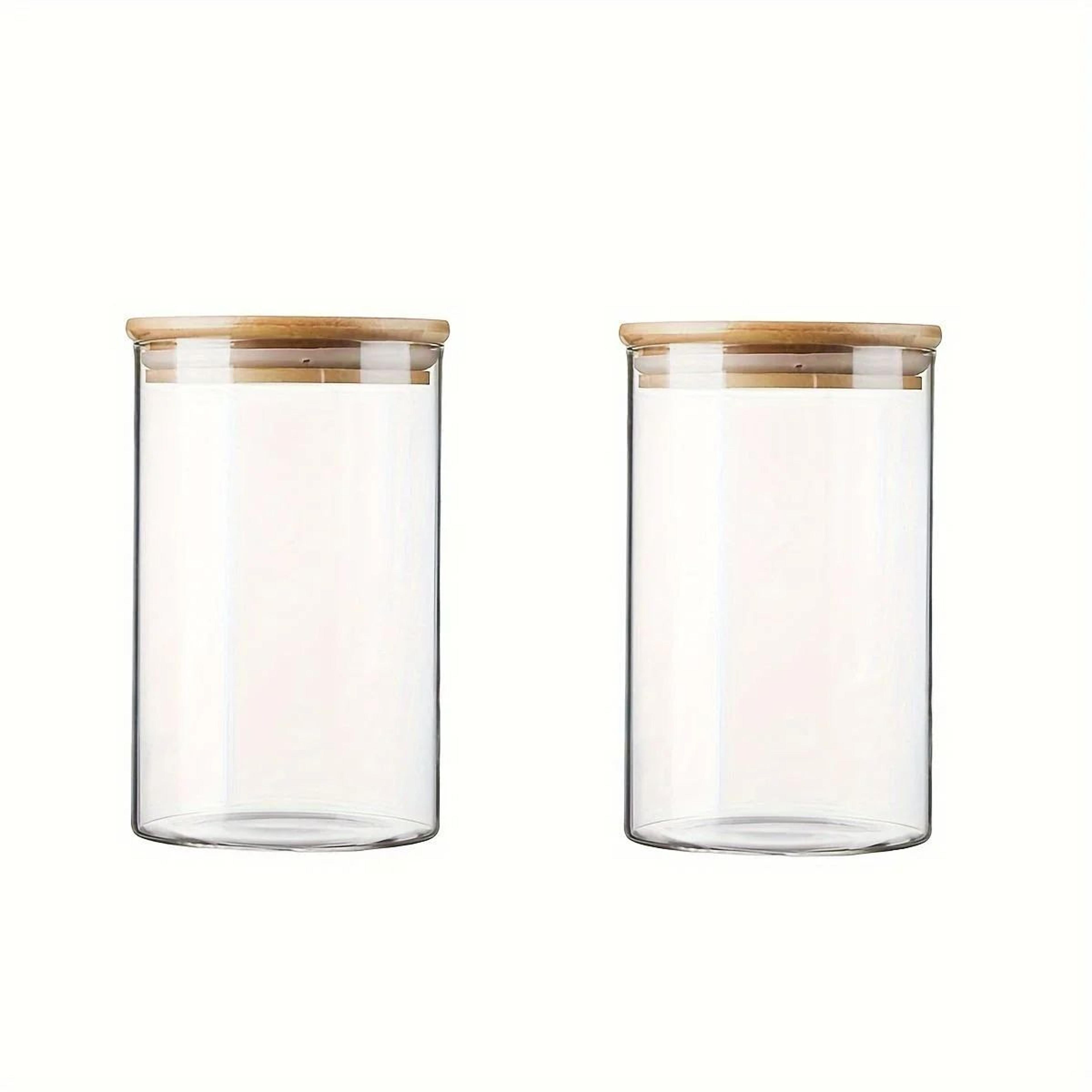 Glass Storage Jar Set With Bamboo Lids For Kitchen Organization 8