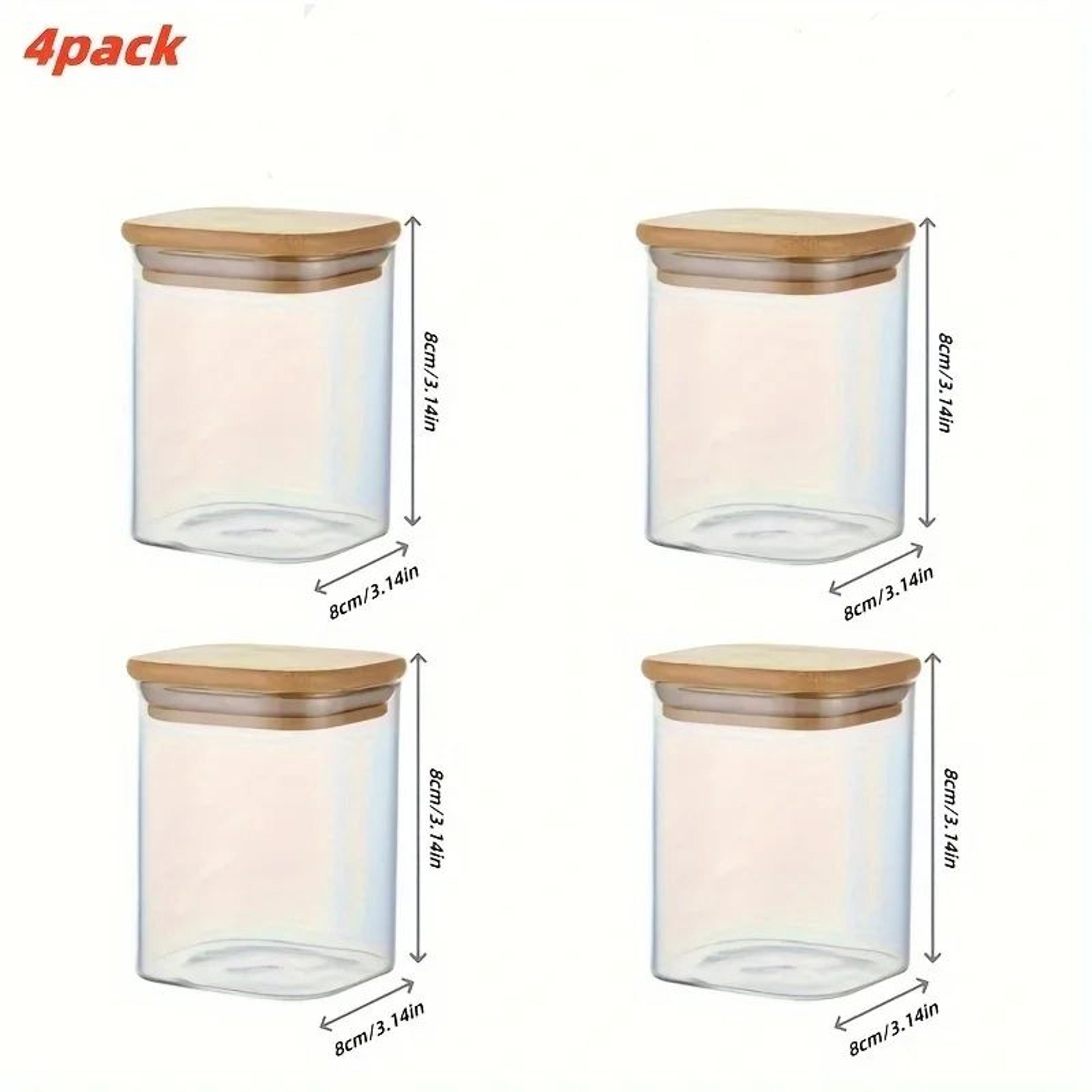 Square Glass Storage Jar Set With Bamboo Lids For Pantry Organization 14