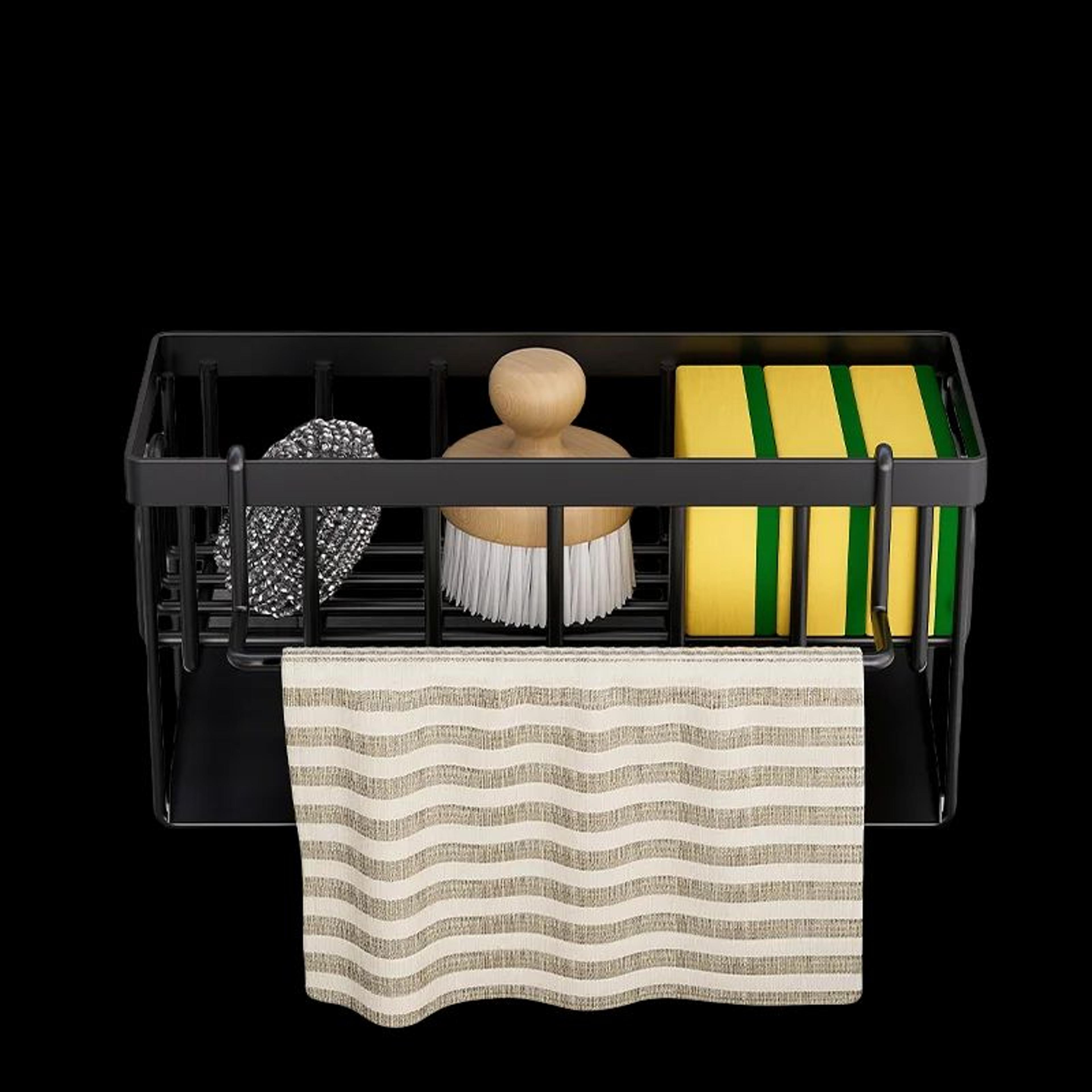 Kitchen Sink Caddy Organizer With Sponge And Dishcloth Holder 7