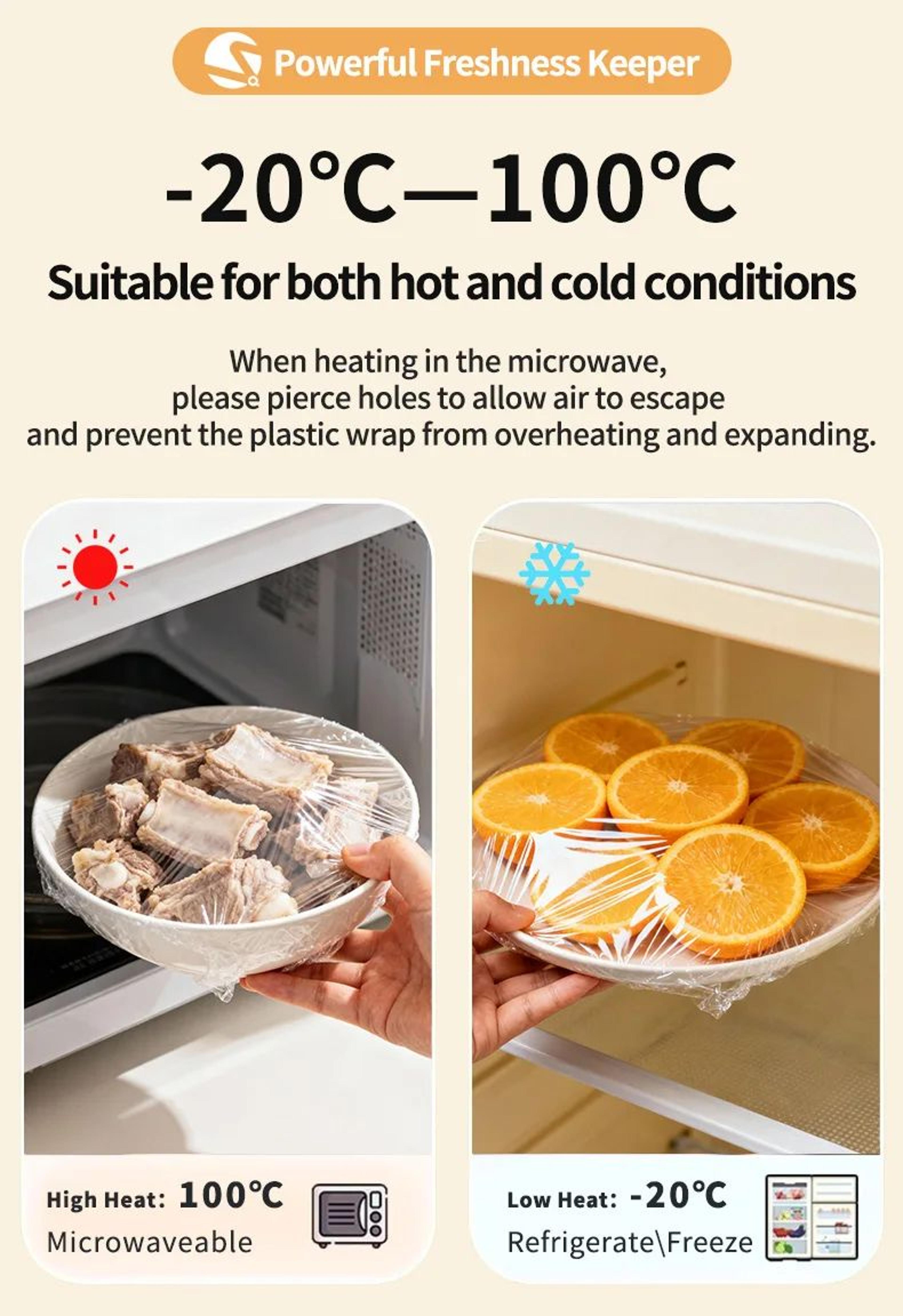 Disposable PE Cling Film Food Wrap Roll For Fresh Food Storage 8
