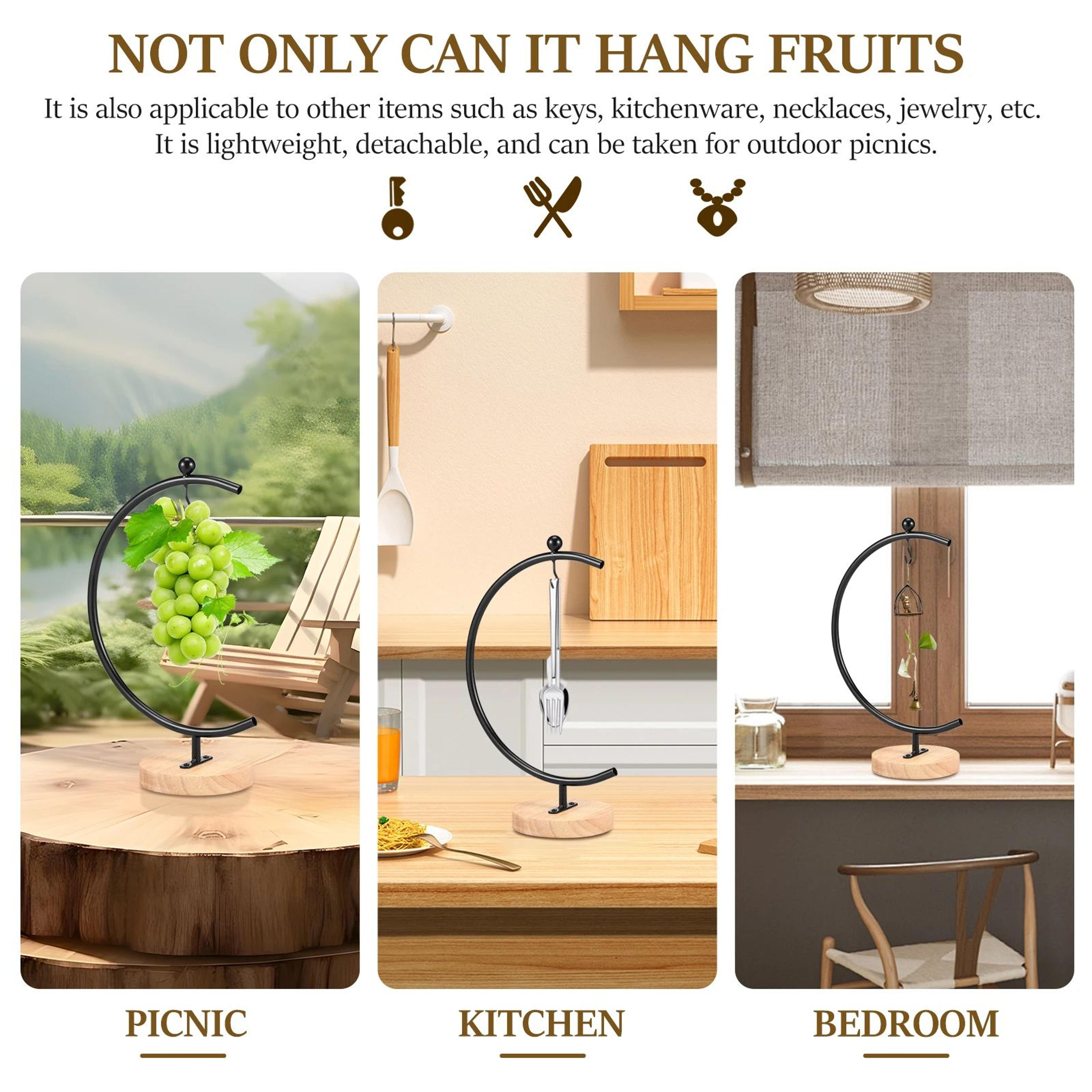 Moon Shape Banana Holder Countertop Fruit Storage Rack 4