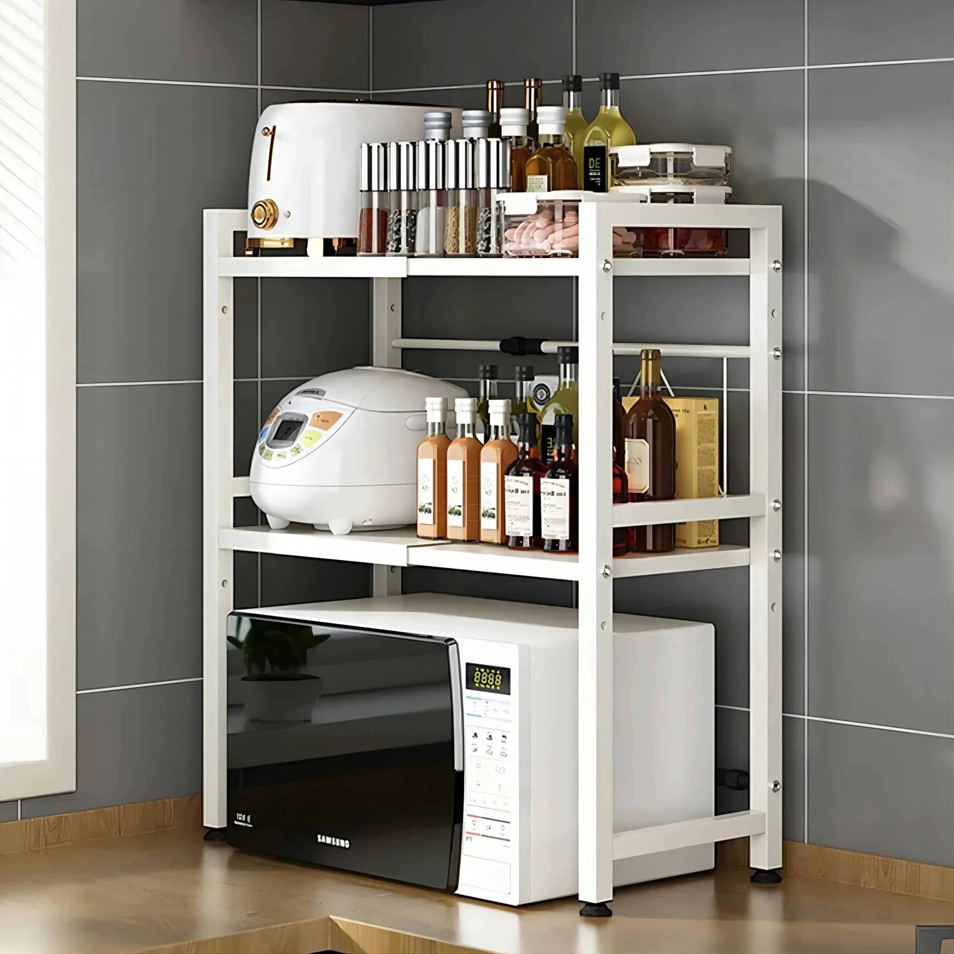 Expandable Microwave Oven Storage Rack Countertop Shelf 1