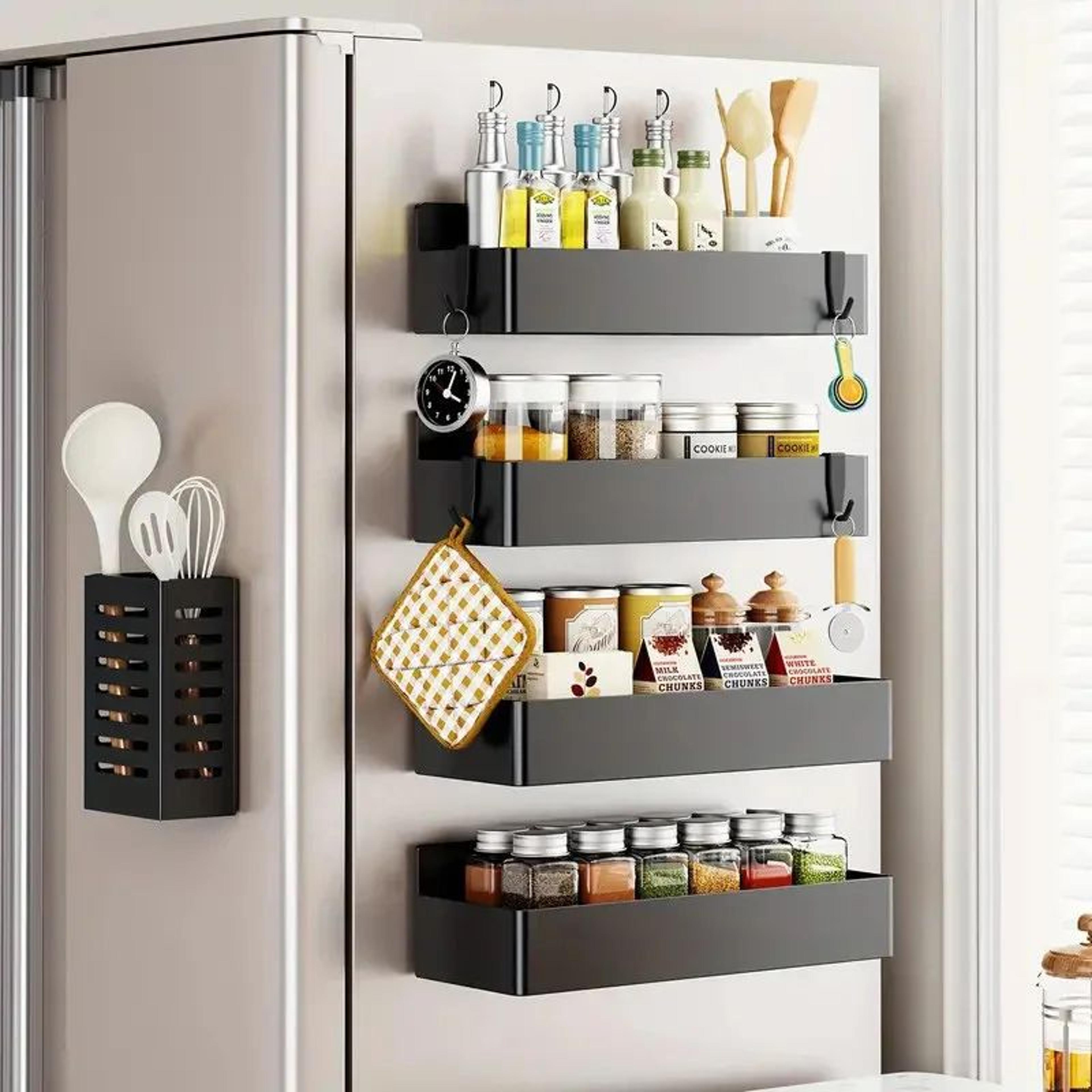 Magnetic Refrigerator Storage Rack Organizer Set 2