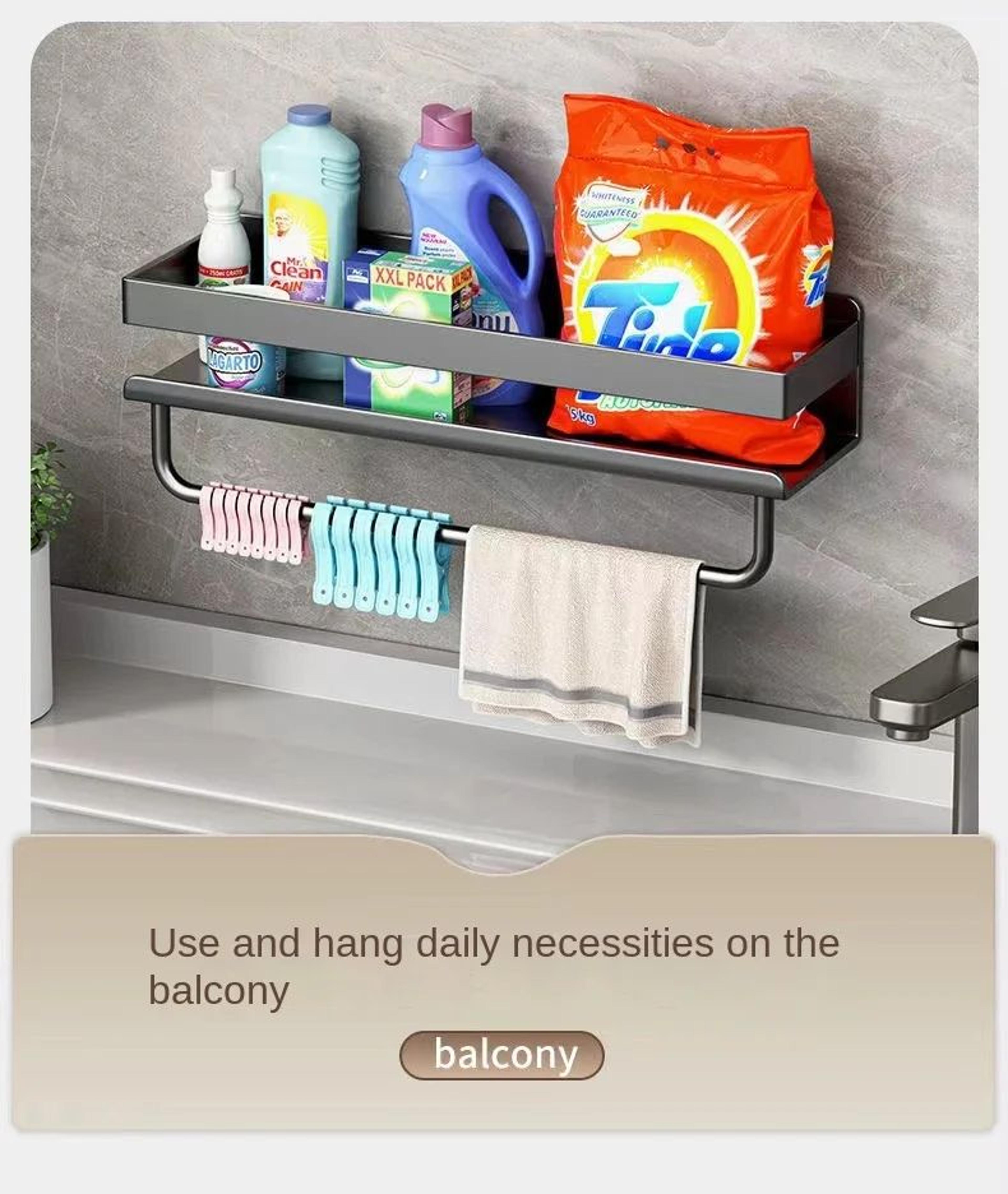 Gun Gray Wall Mounted Spice Storage Rack 6