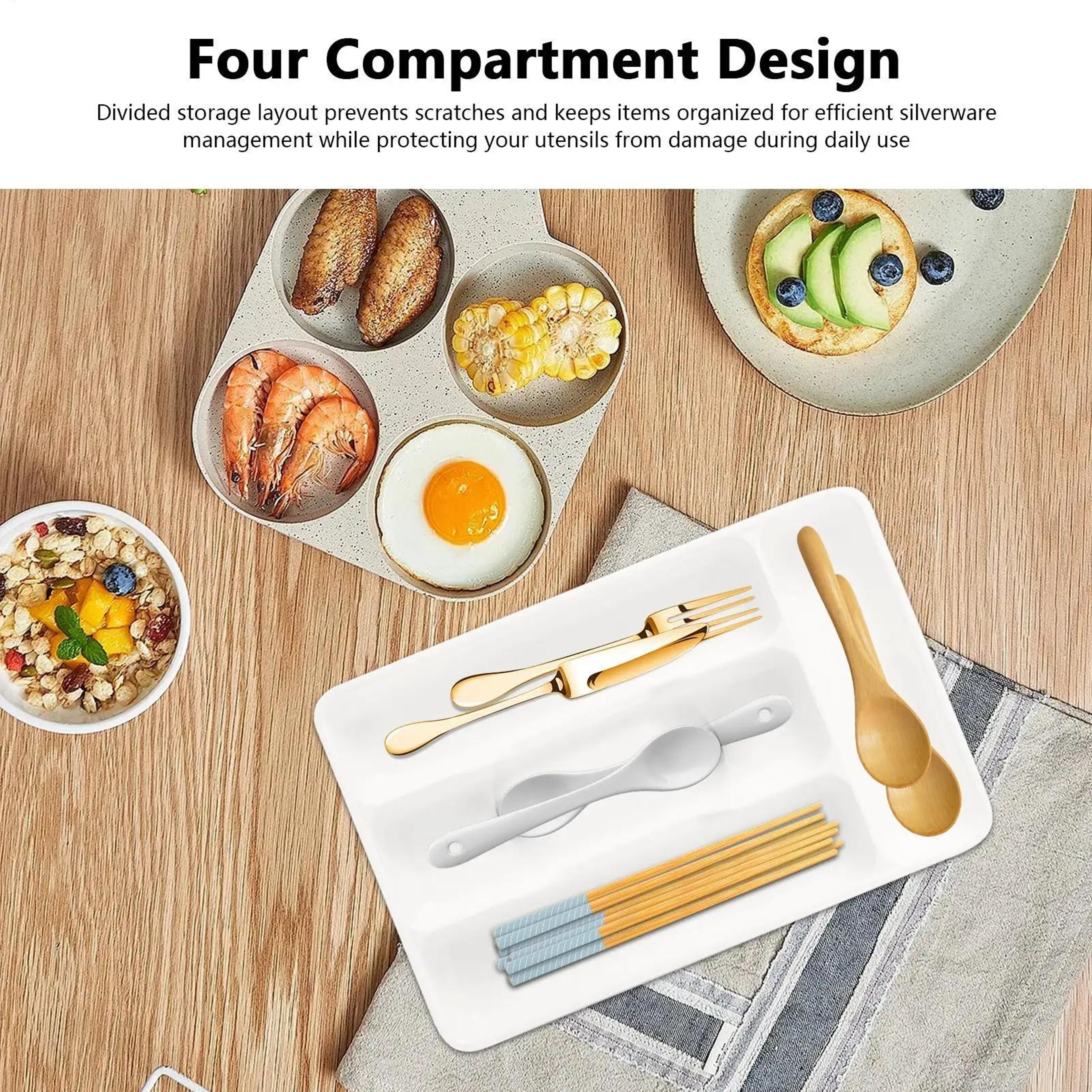 4 Compartment Silverware Organizer Holder 4