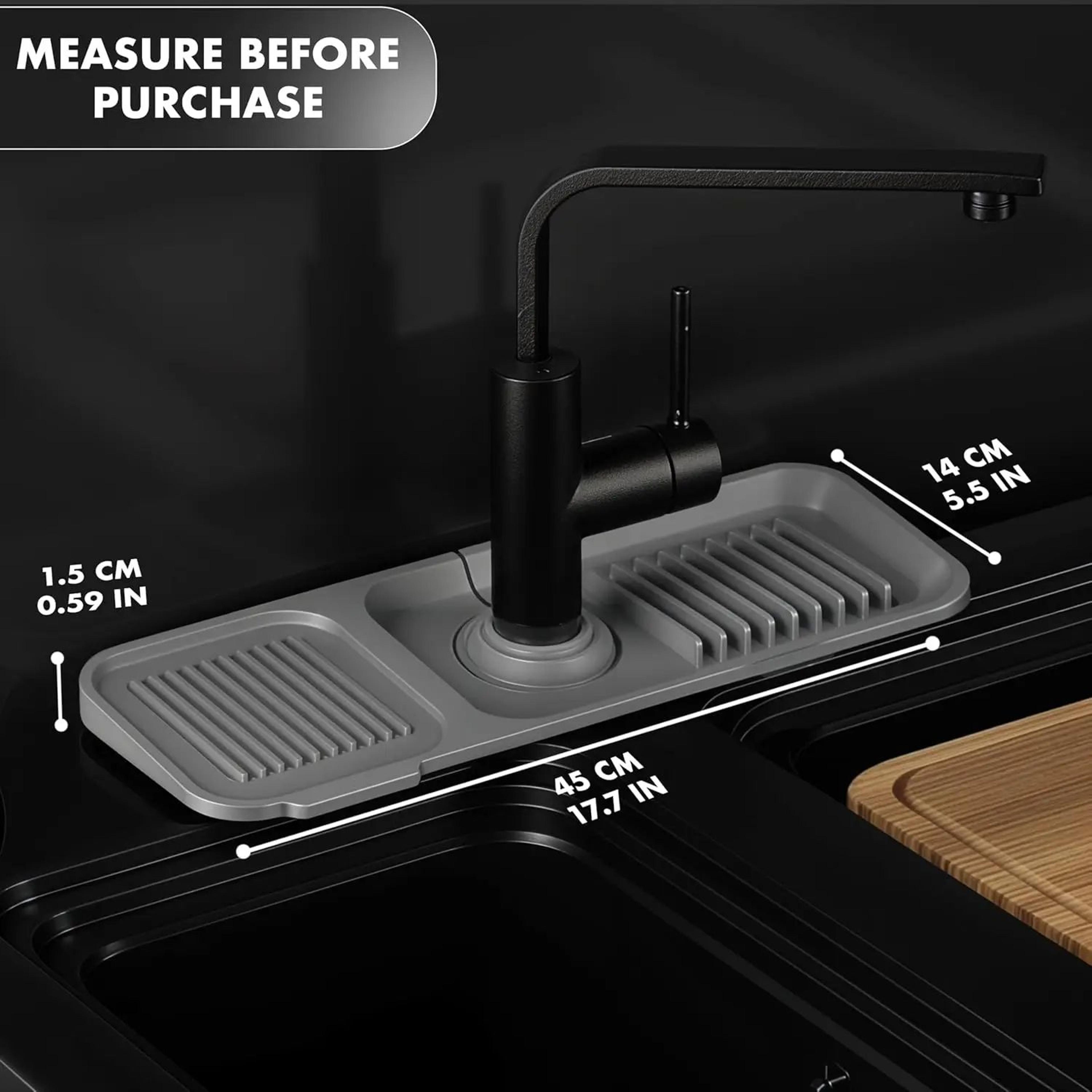 Silicone Sink Splash Guard And Faucet Drip Tray 2