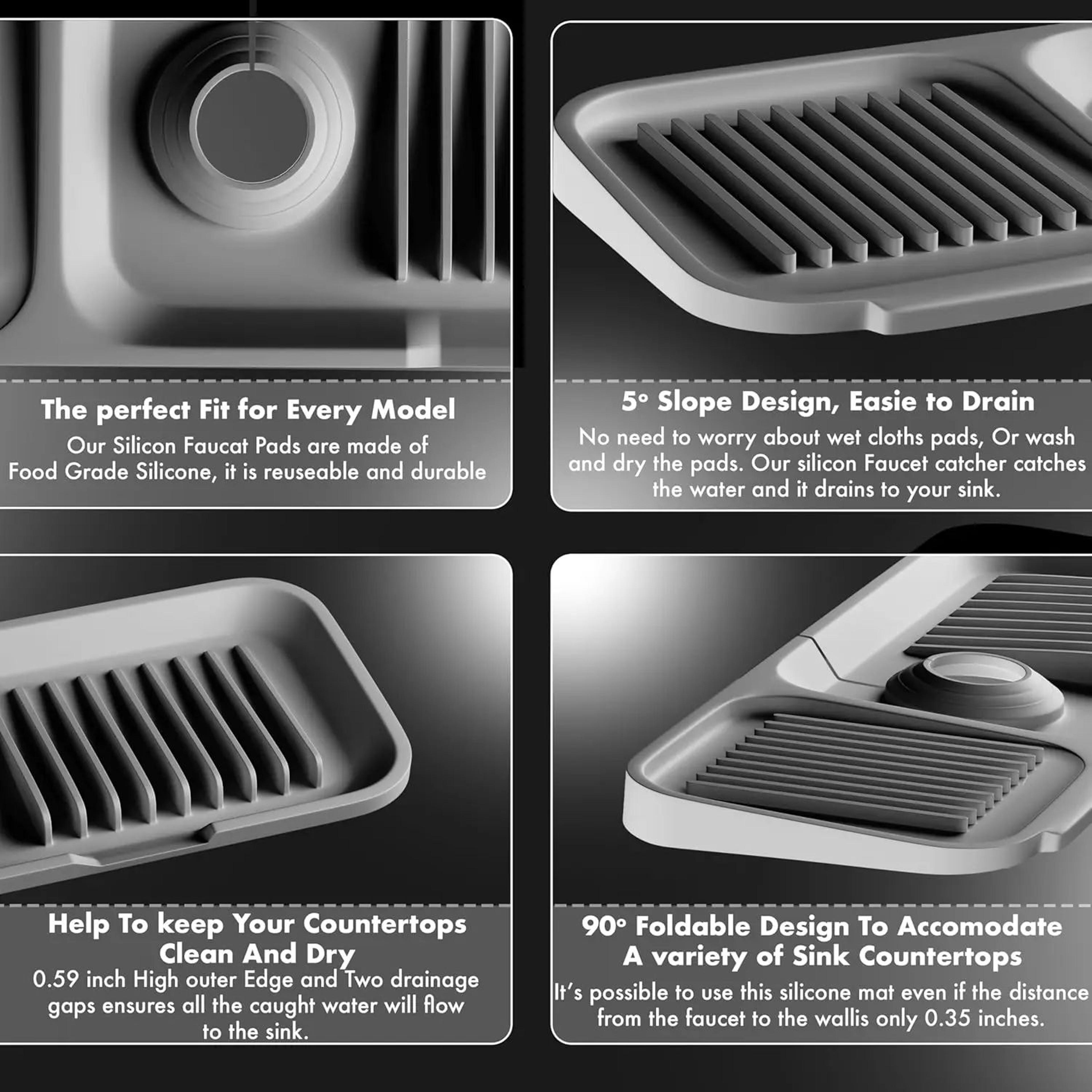 Silicone Sink Splash Guard And Faucet Drip Tray 3