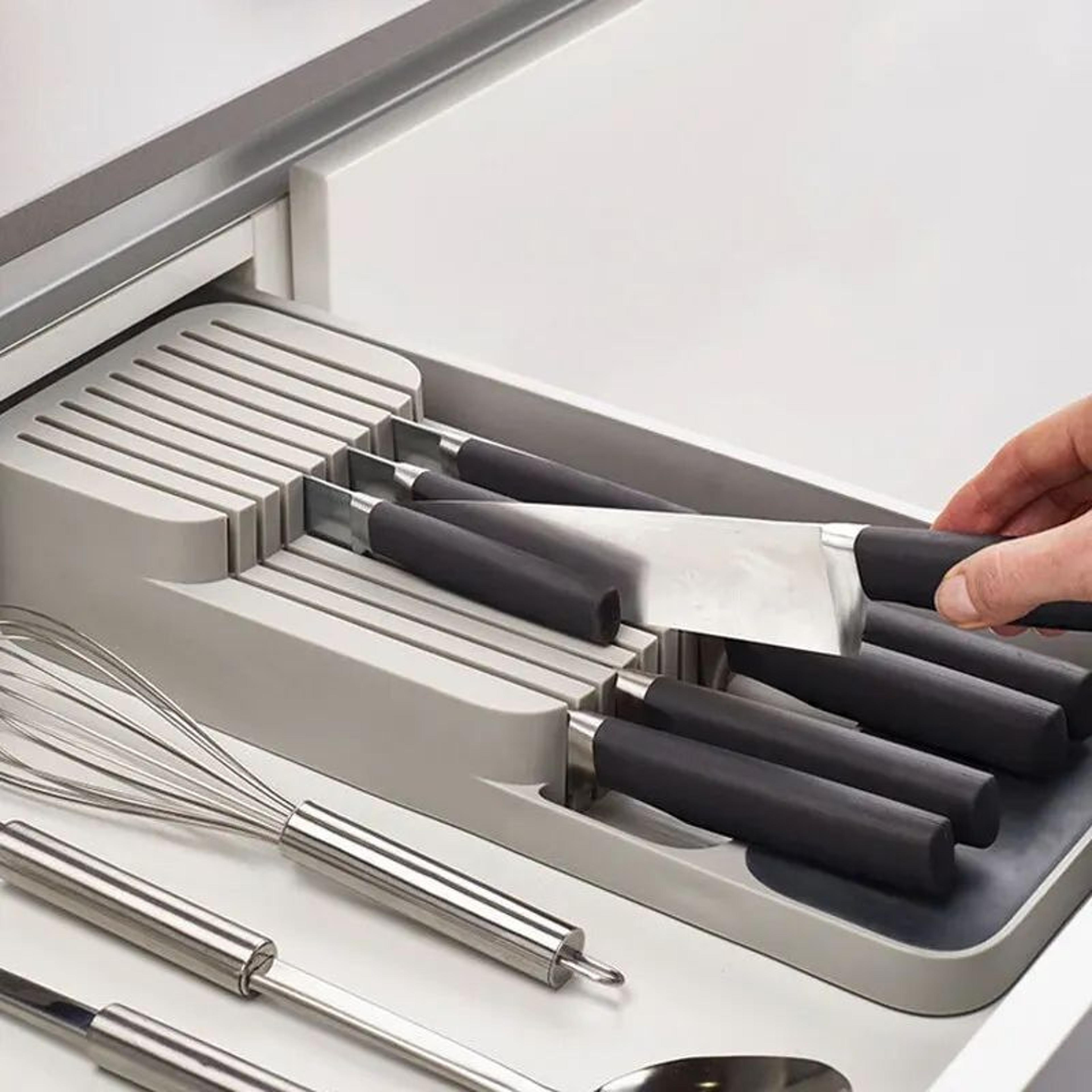 Kitchen Drawer Cutlery Organizer Tray With Knife Holder 4