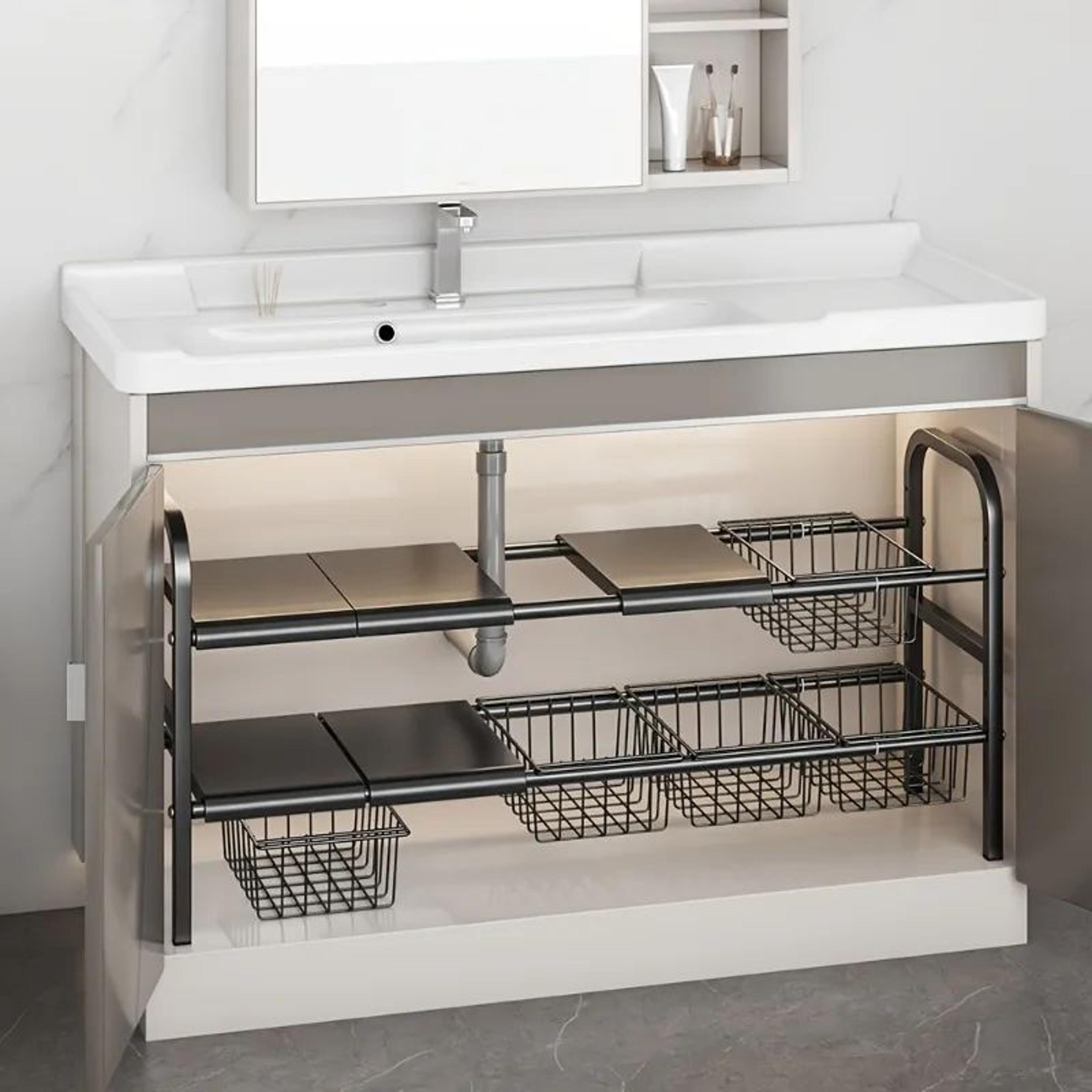 Expandable Under Sink Cabinet Organizer Storage Rack 4