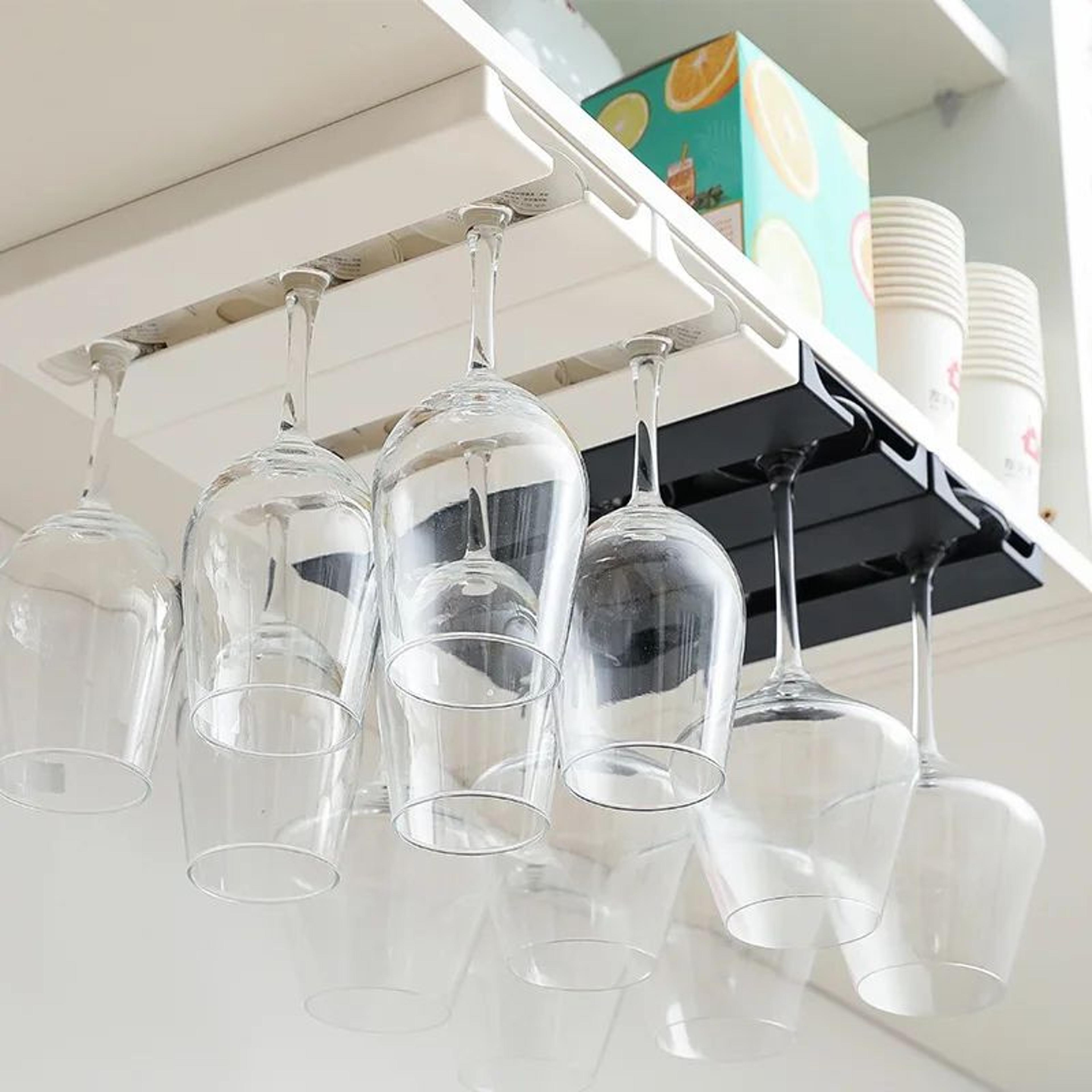 Hanging Wine Glass Rack Under Cabinet Stemware Holder 1