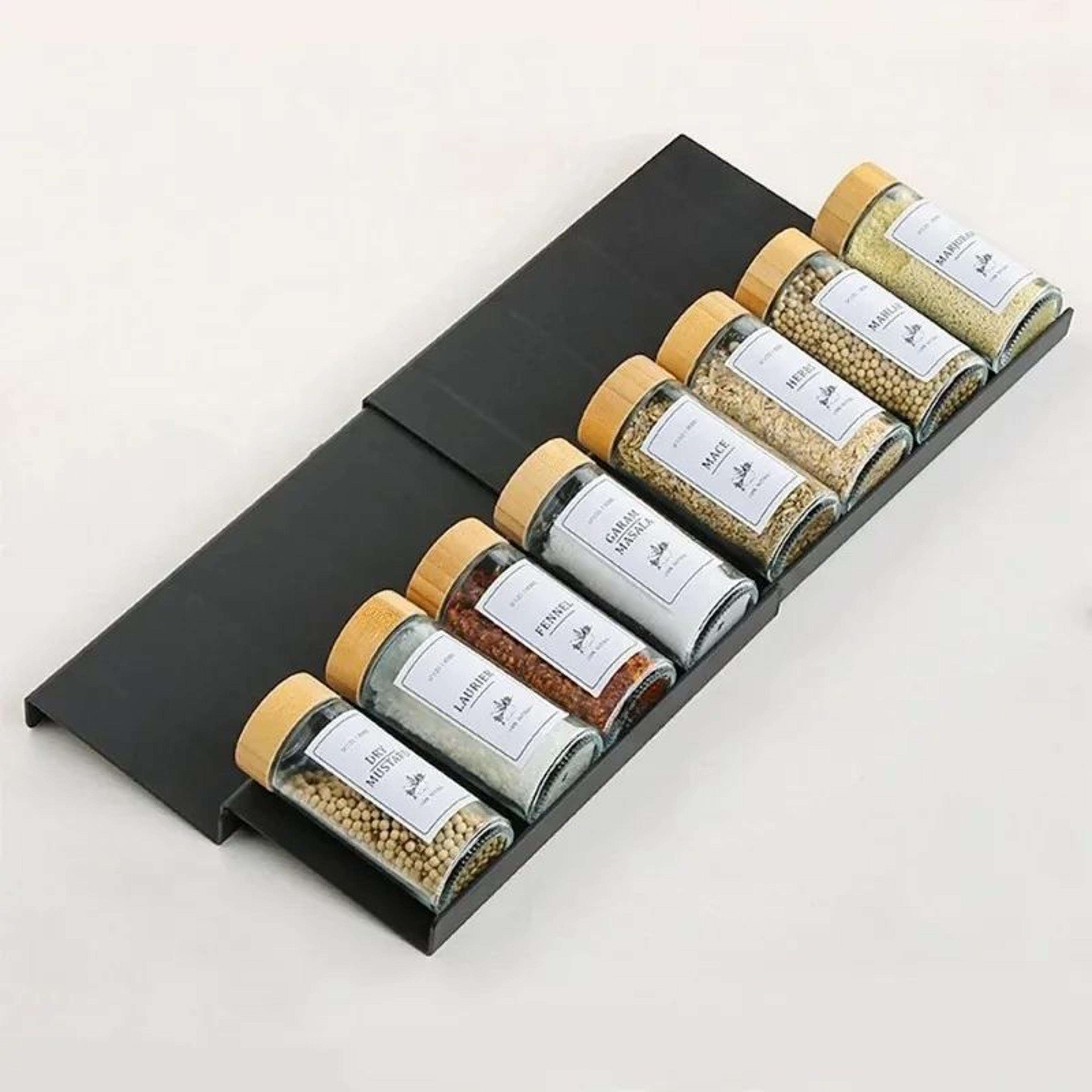 Adjustable 4 Tier Spice Drawer Organizer Rack 4