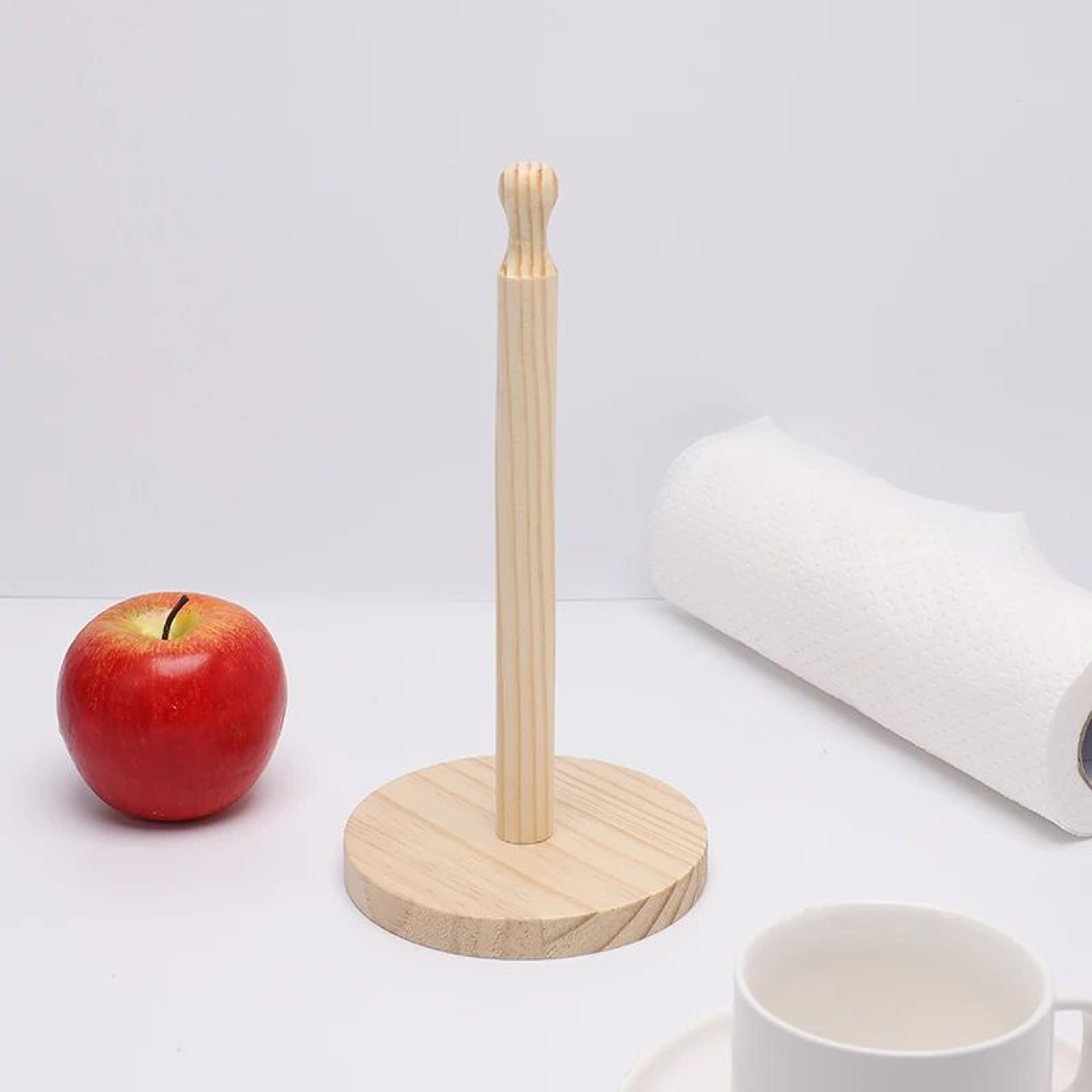 Wooden Standing Paper Towel Holder Dispenser 2