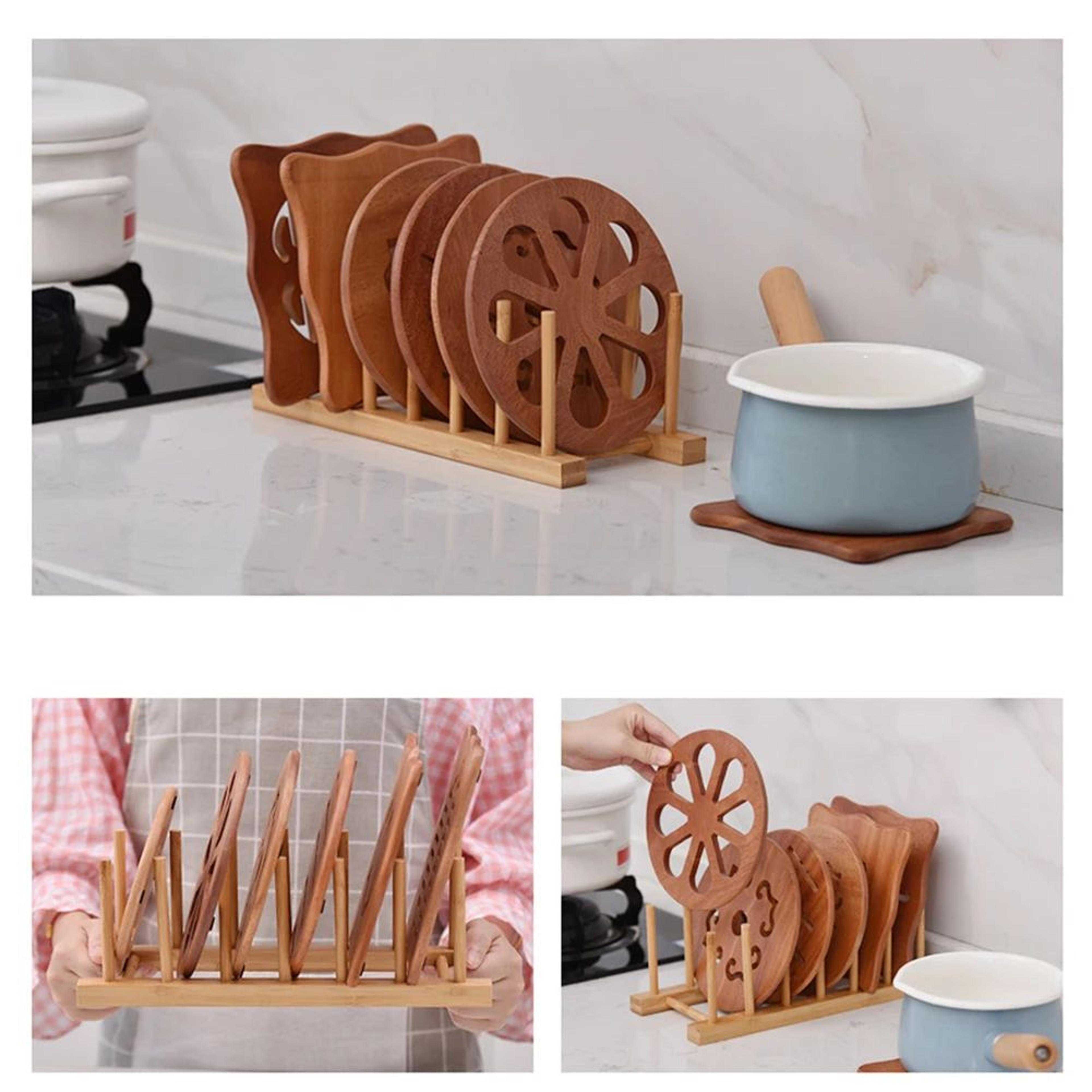 Wooden Dish Drying Rack And Display Organizer 5