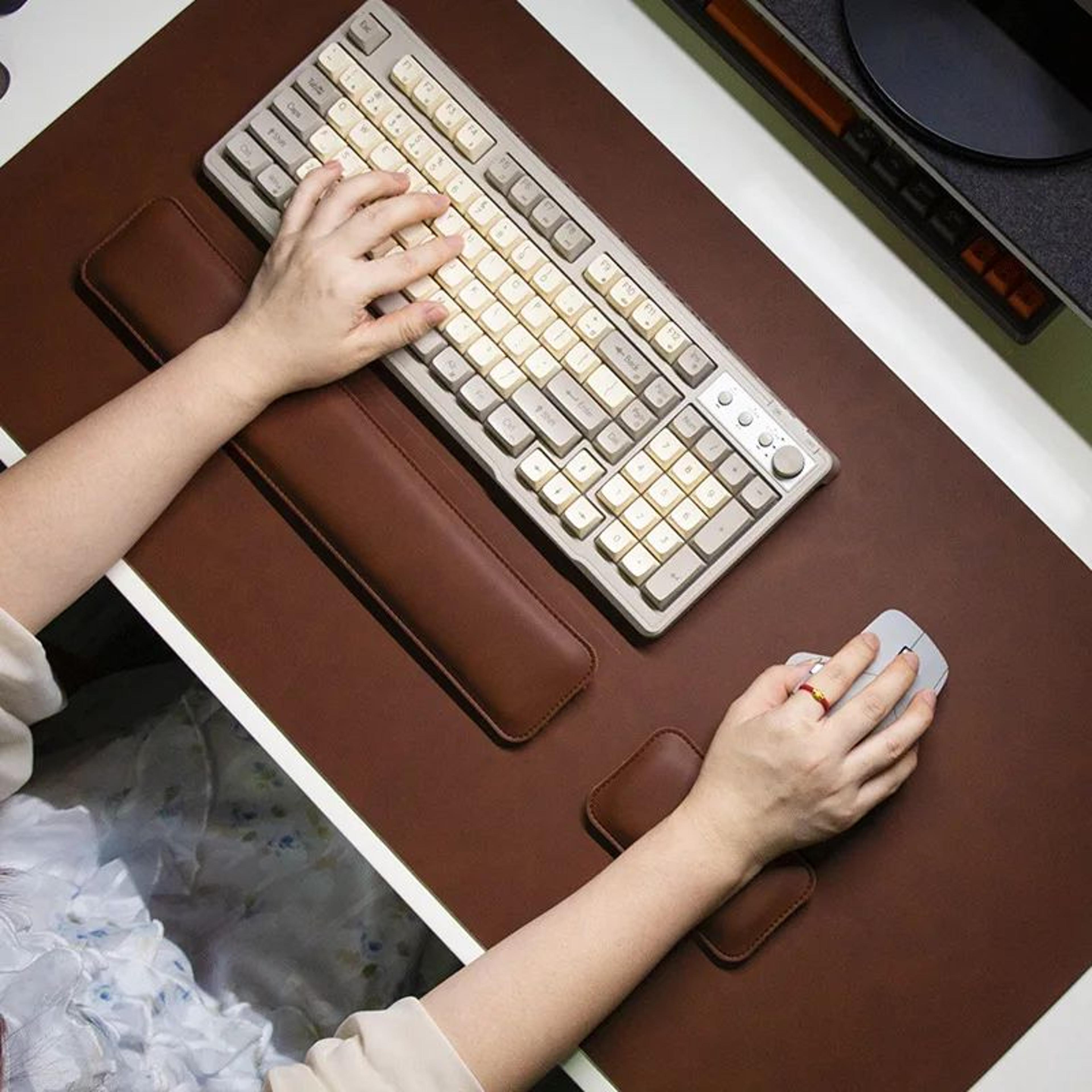 Large Waterproof PU Desk Mat With Wrist Support 1