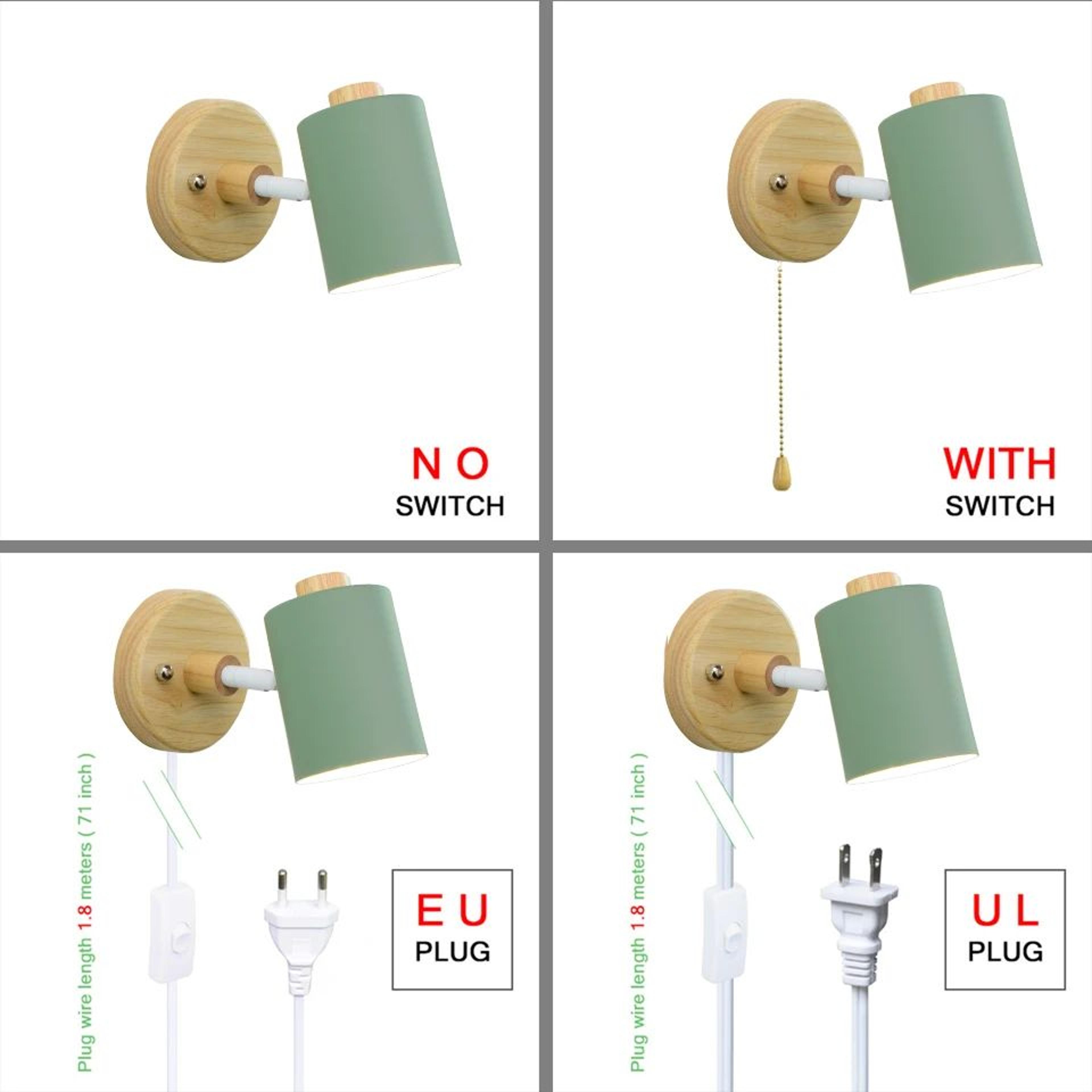 Nordic Wooden GU10 Wall Lamp With Pull Switch 4
