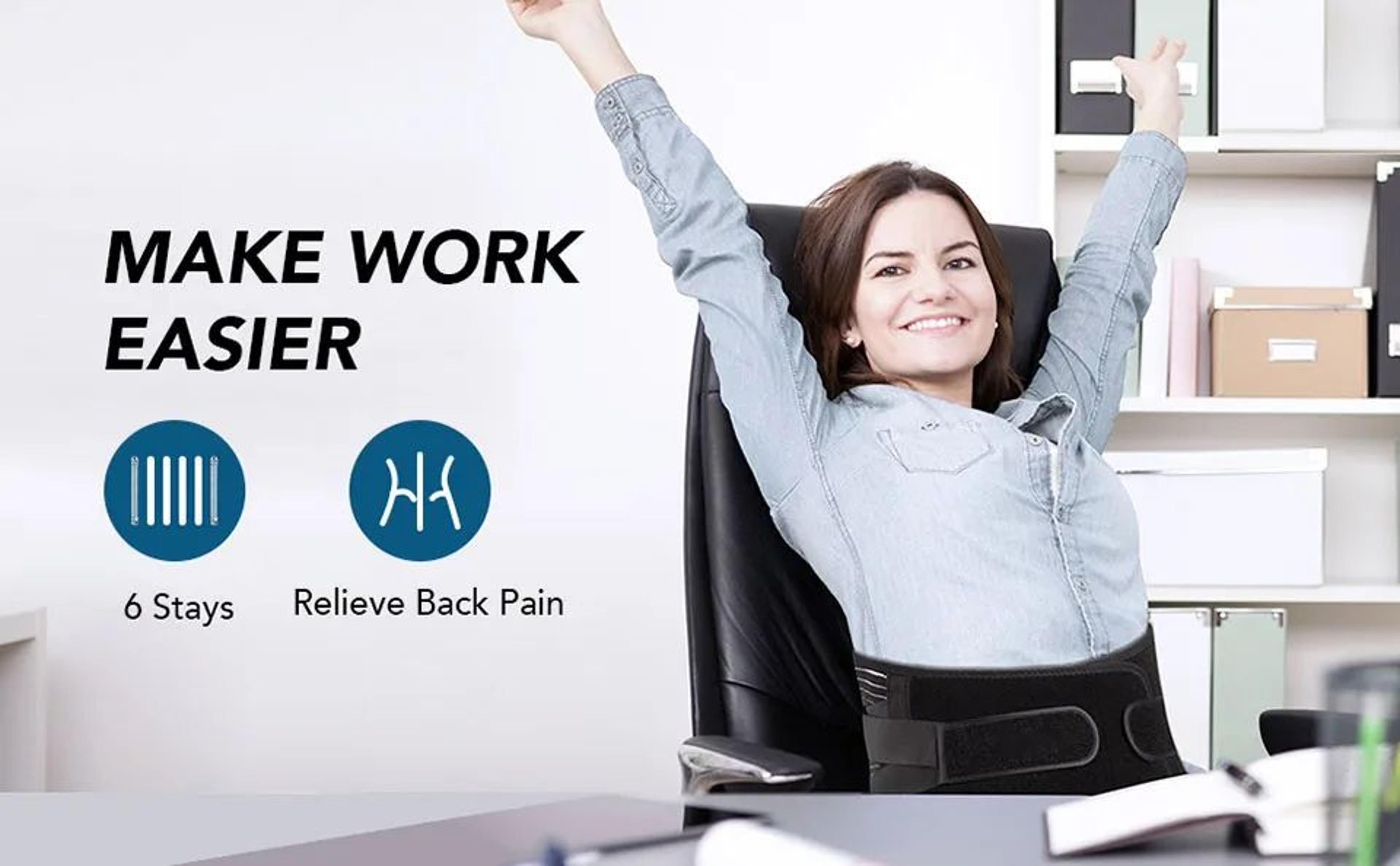AOLIKES Lower Back Brace With 6 Support Stays 6