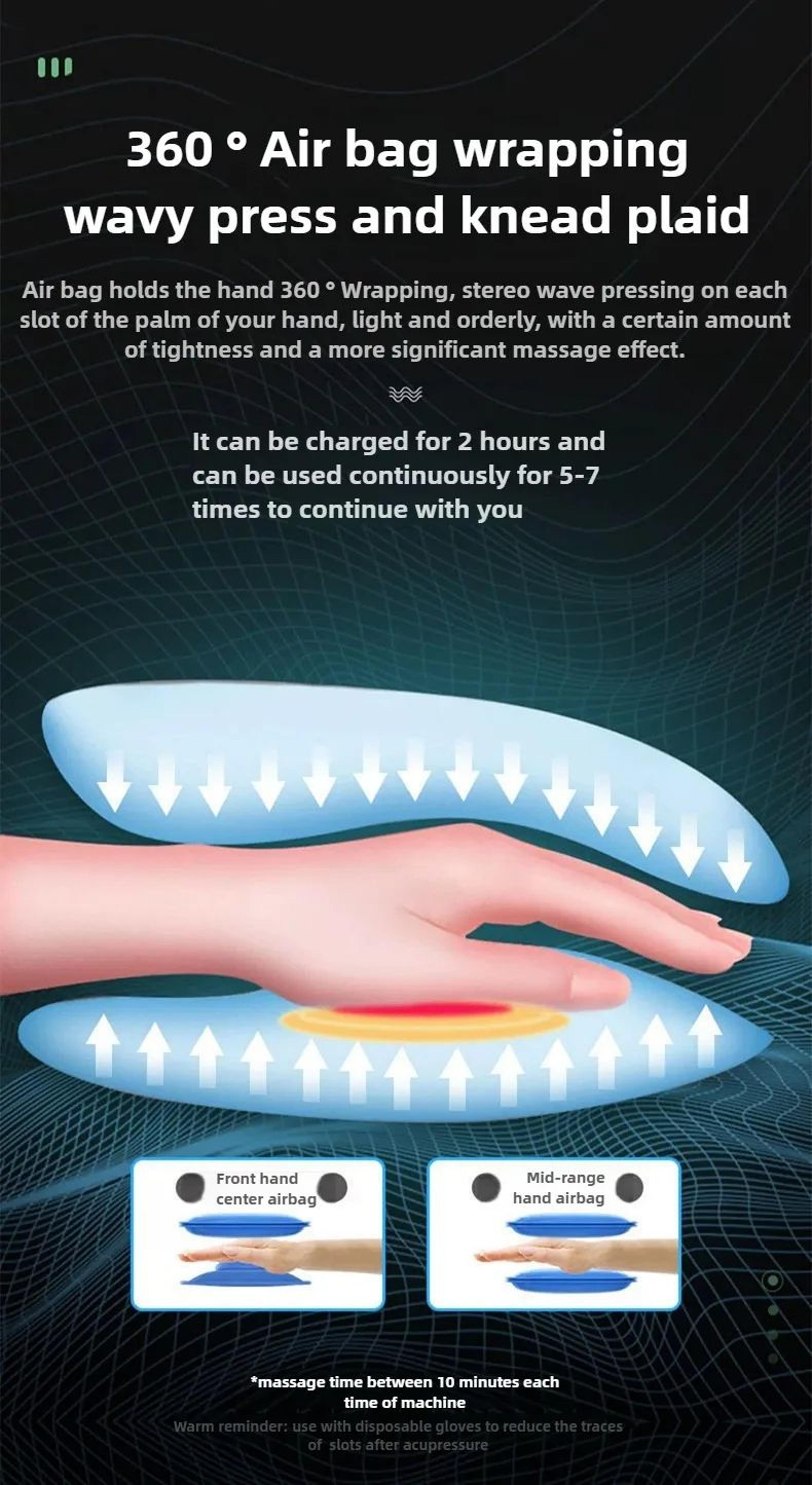 Portable Electric Hand Massager With Heat And Air Compression 4