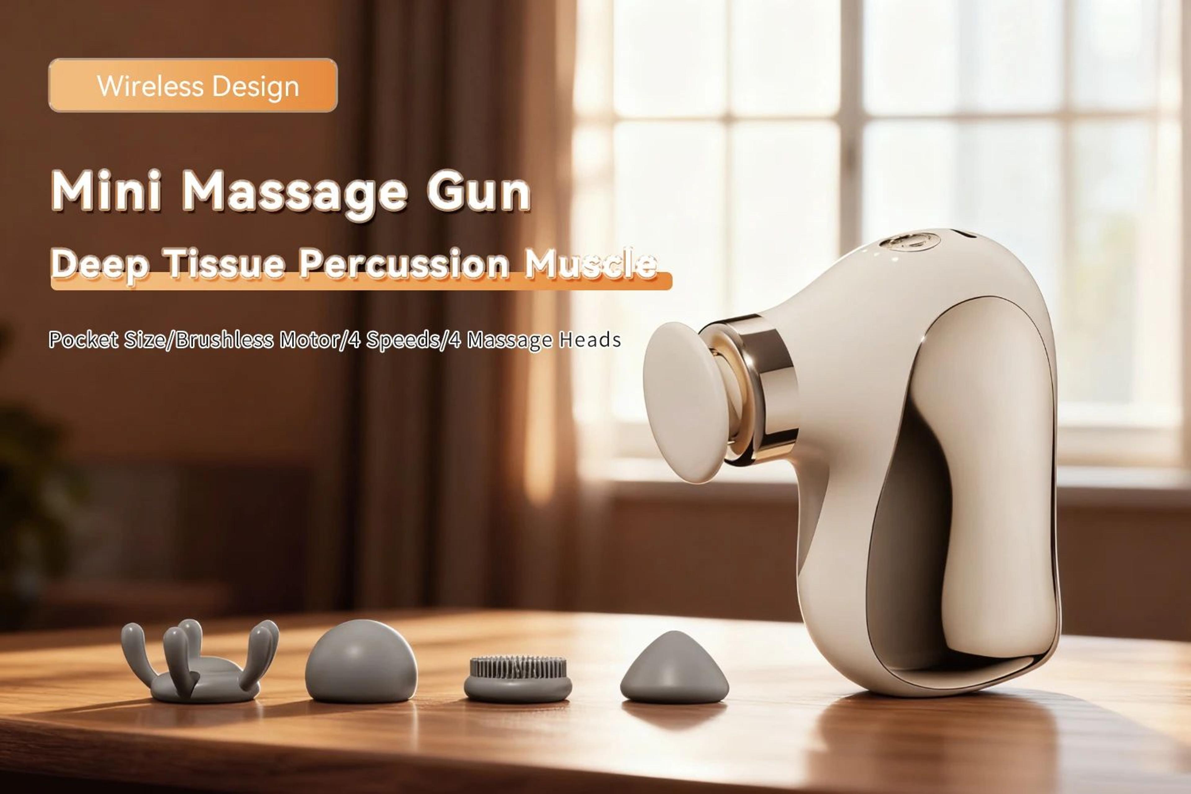 Mini Cordless Muscle Massage Gun With Silicone Head 5