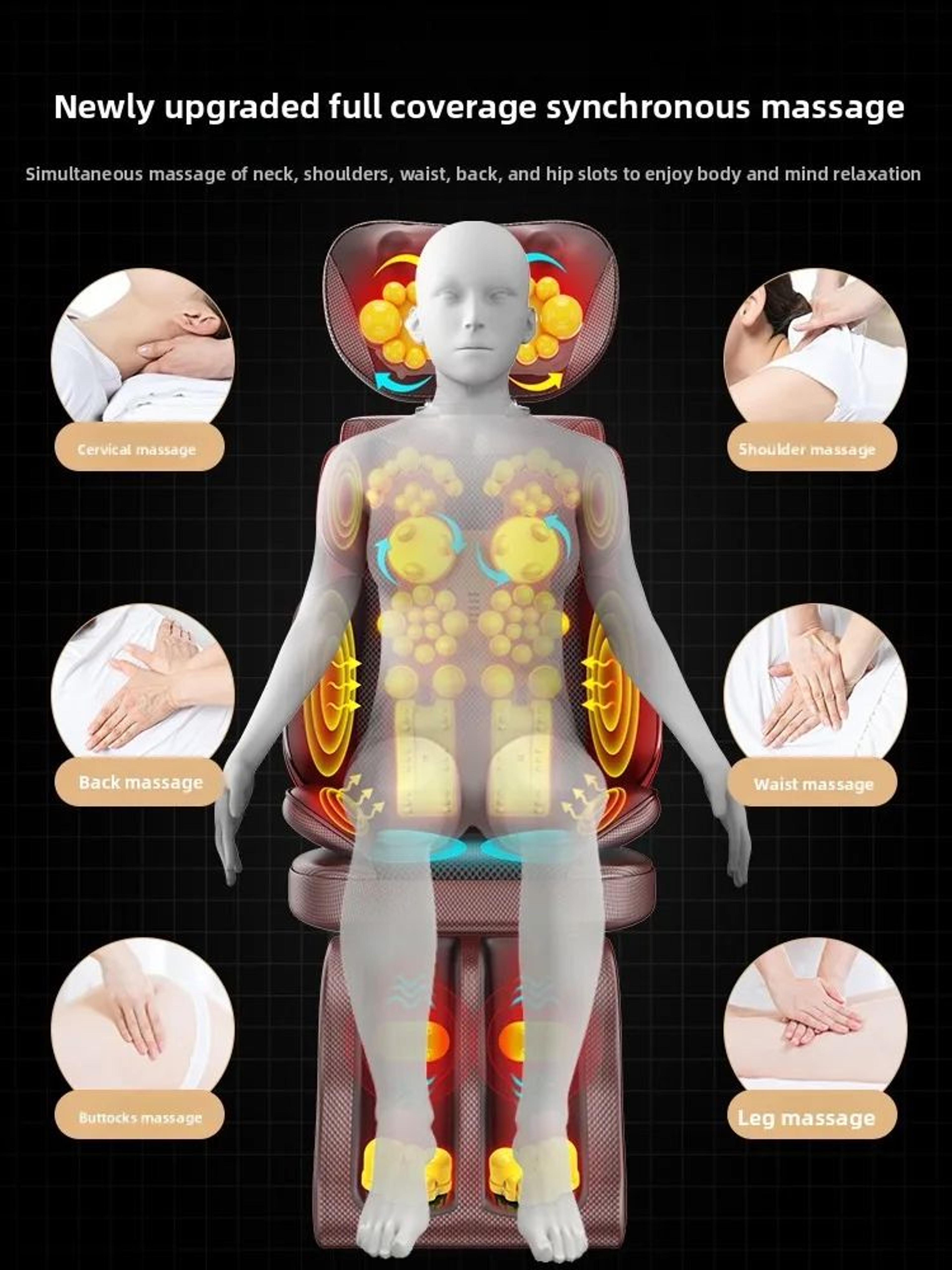 Heated Shiatsu Neck And Back Massage Chair Pad 1