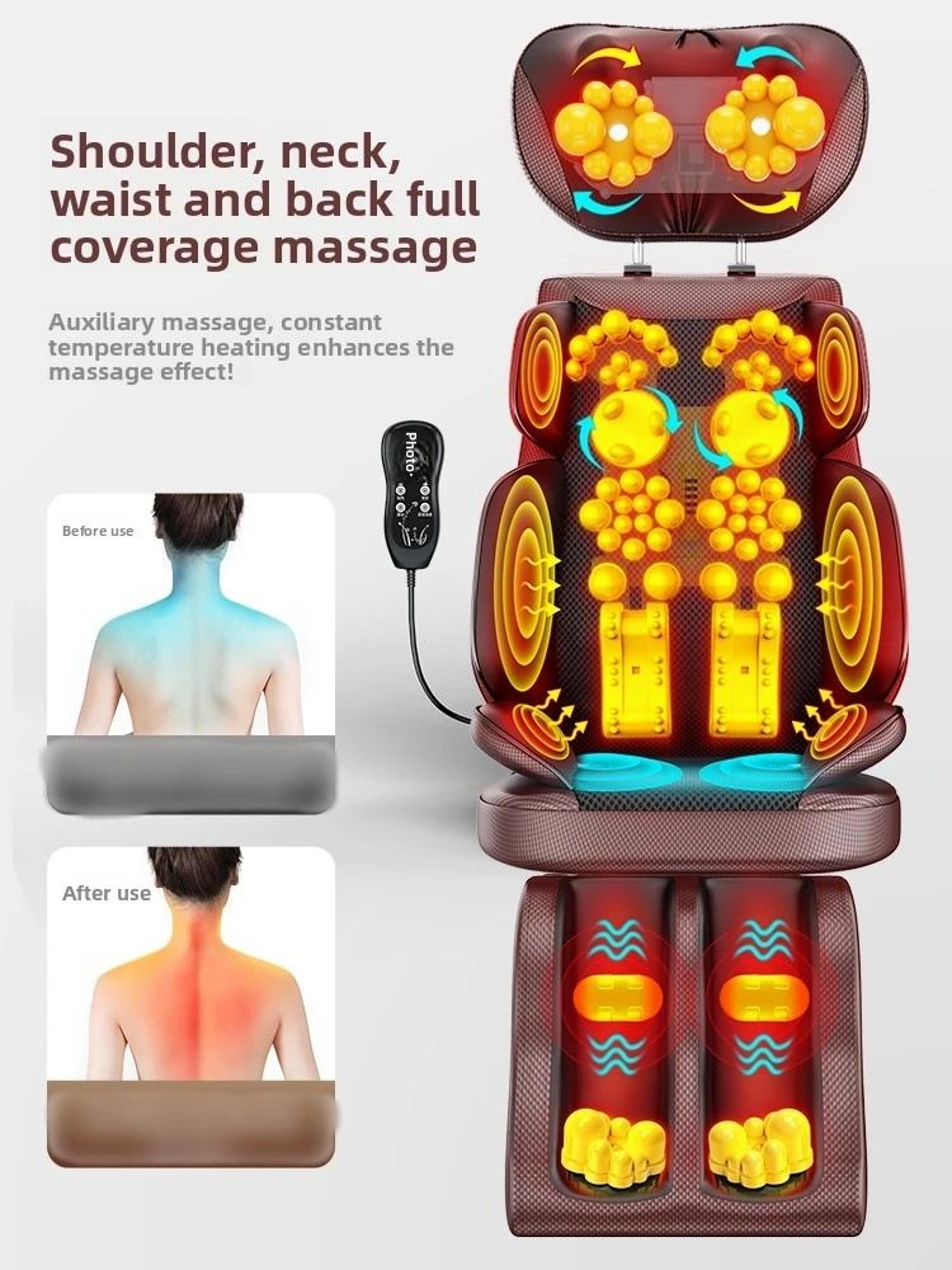 Heated Shiatsu Neck And Back Massage Chair Pad 2