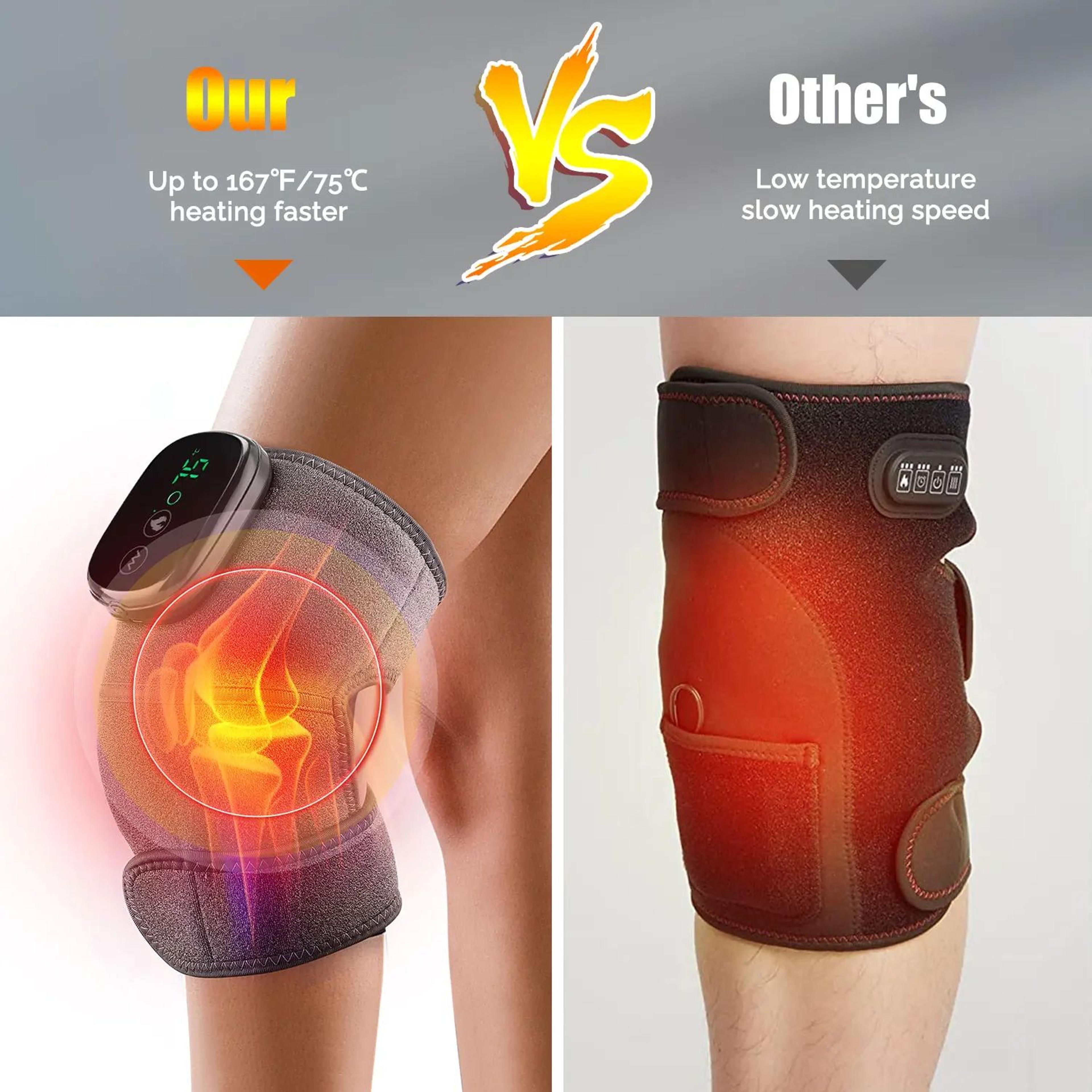 3 In 1 Heated Knee Massager Wrap With Vibration And Rechargeable Battery 1