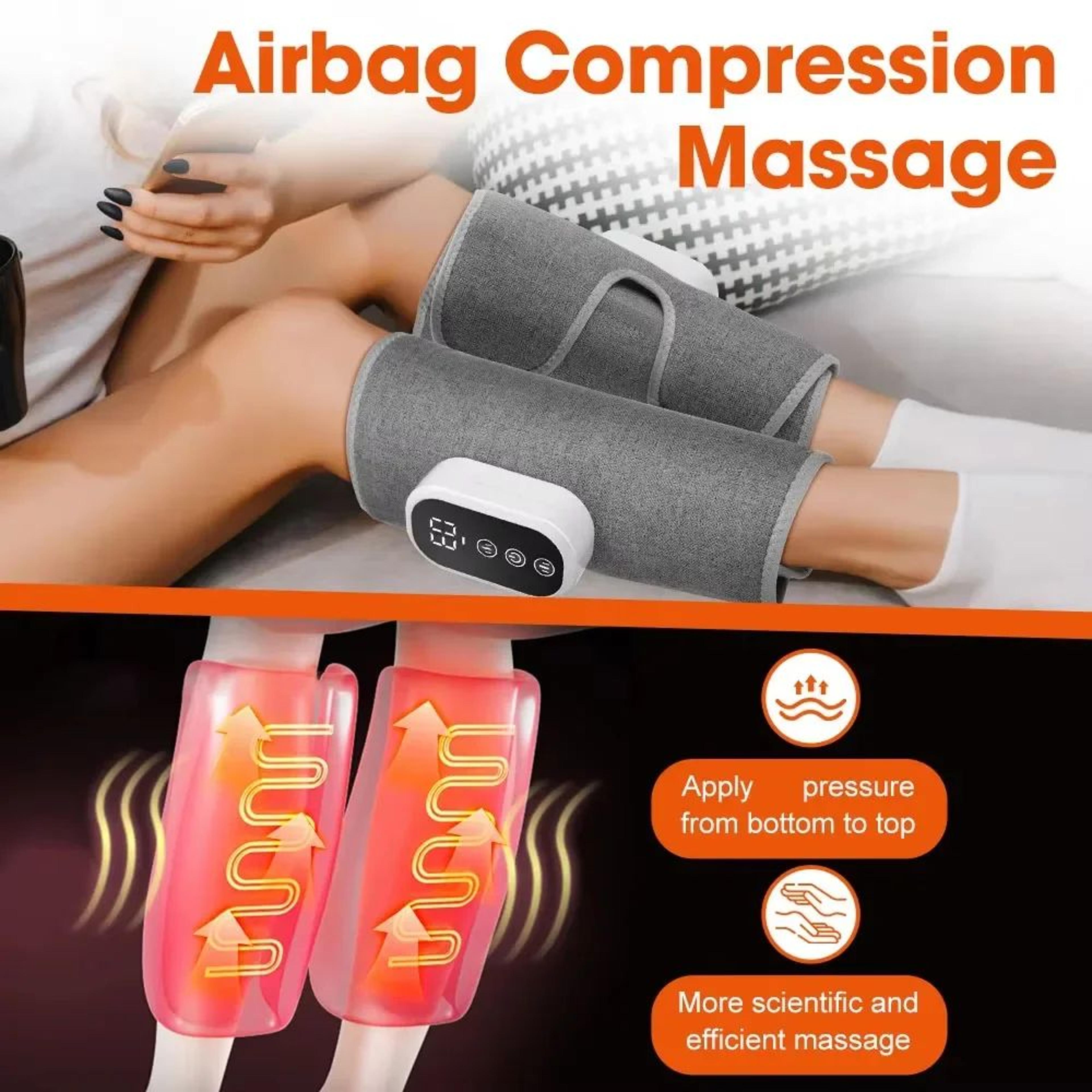 Wireless Air Compression Leg Massager With Heat For Calf Muscle Relief 2