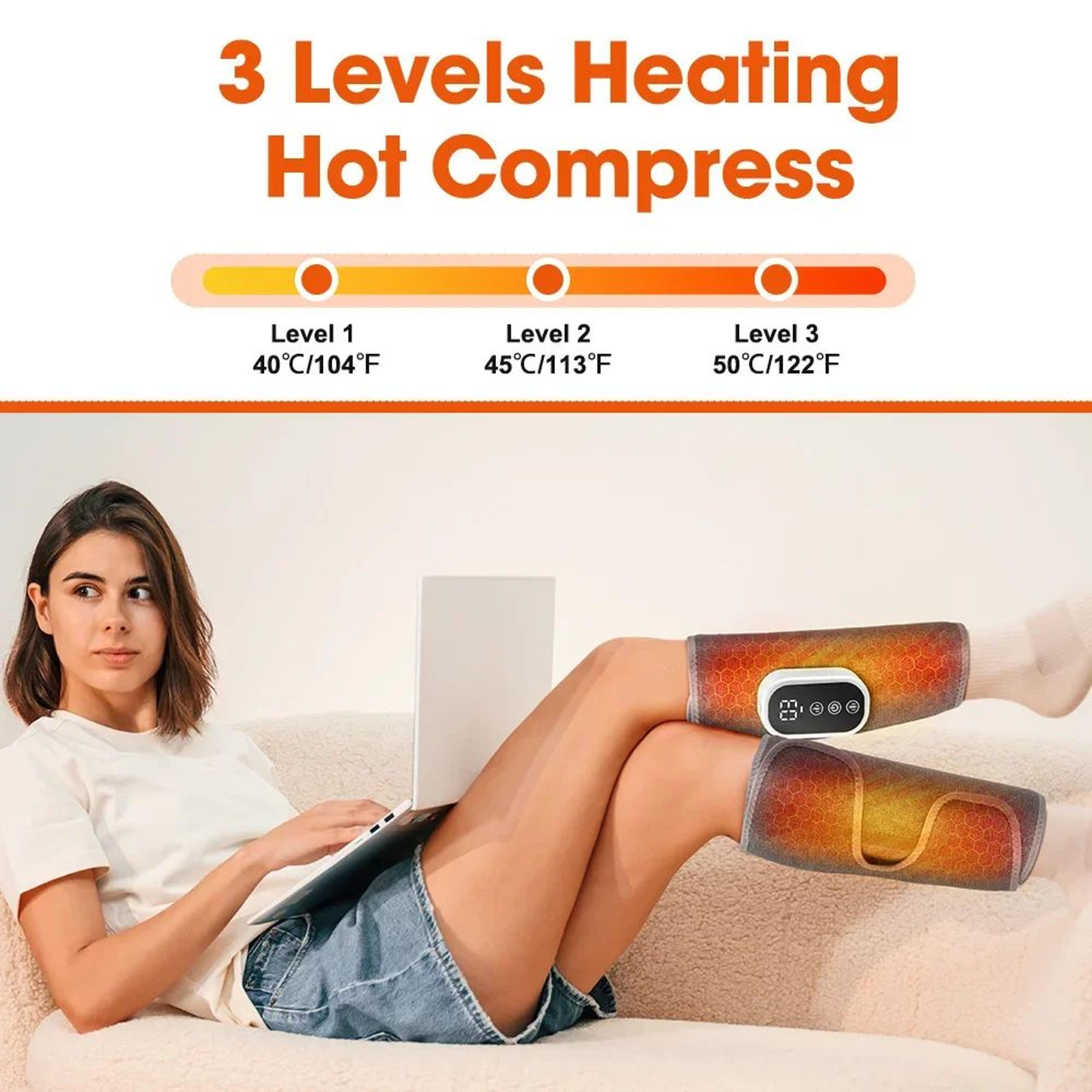 Wireless Air Compression Leg Massager With Heat For Calf Muscle Relief 3