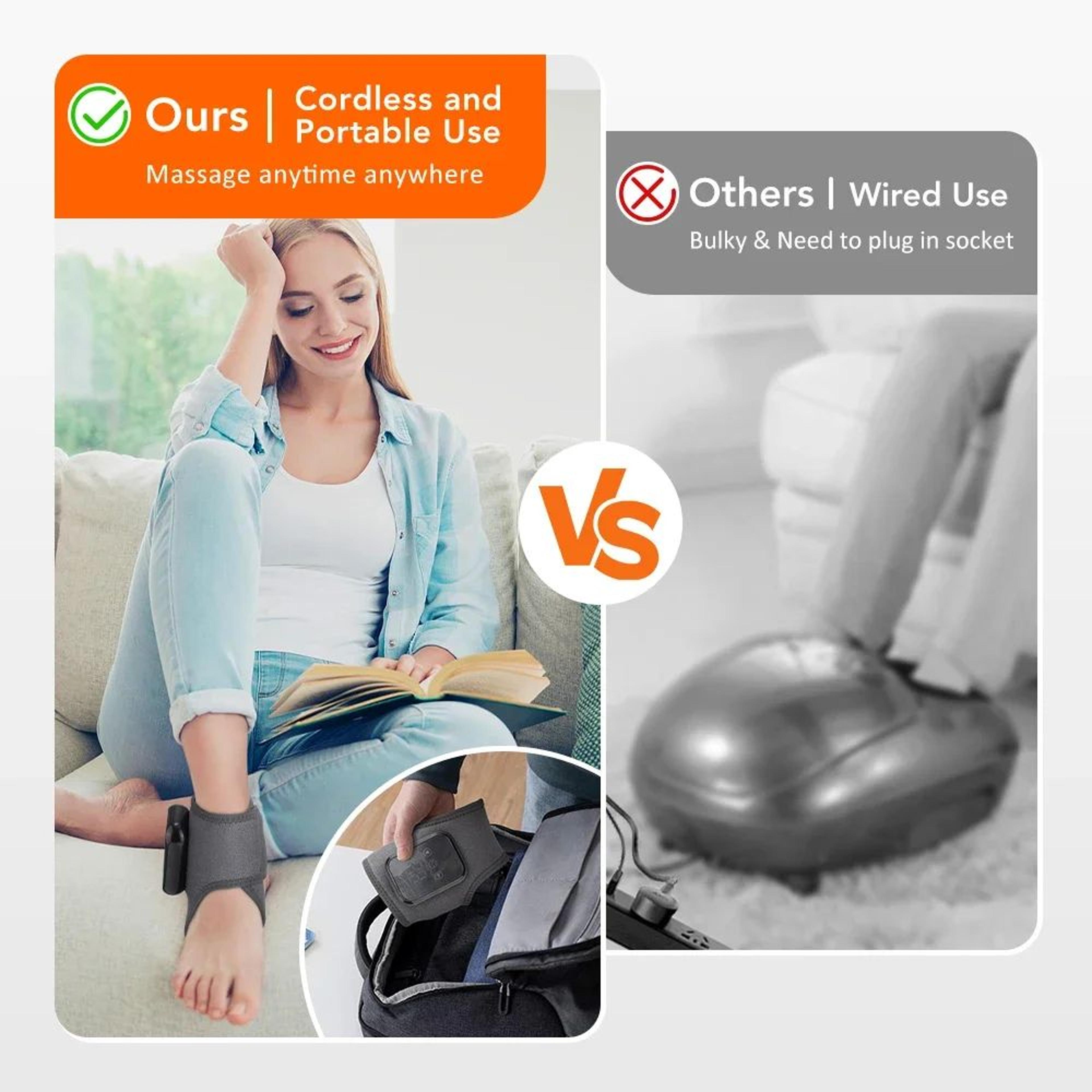 Cordless Heated Ankle Massager With Vibration And Adjustable Wrap 2