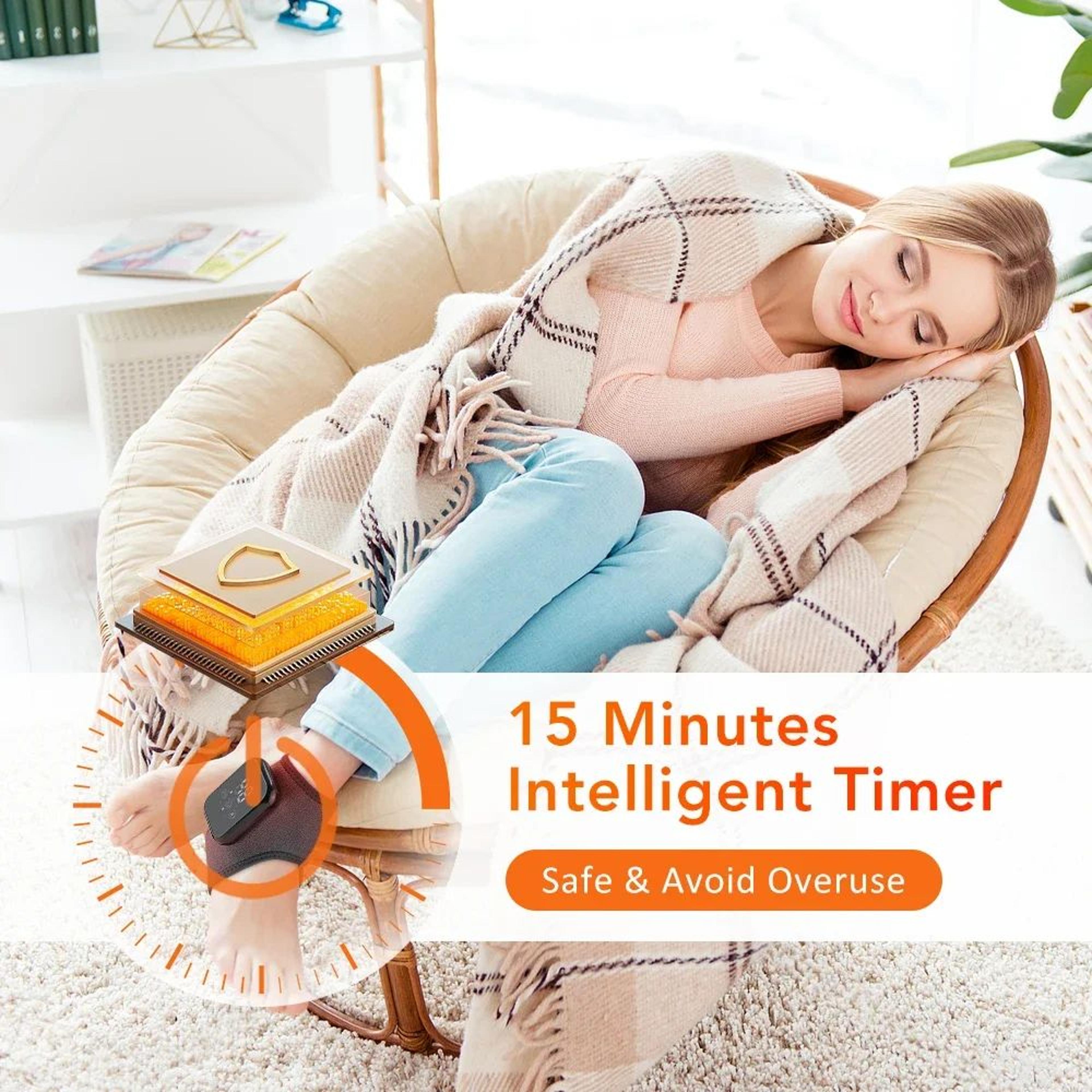 Cordless Heated Ankle Massager With Vibration And Adjustable Wrap 4