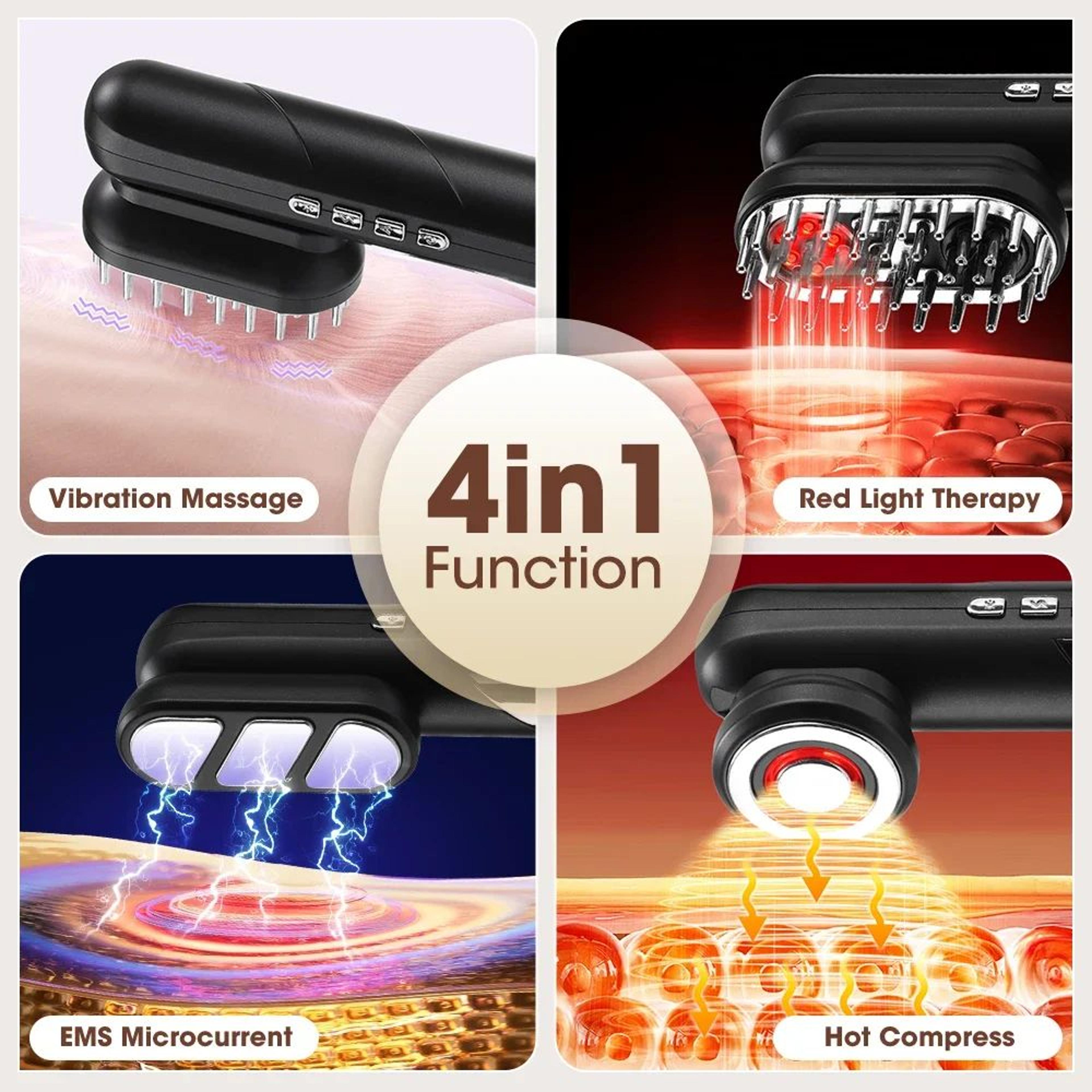 4 In 1 Electric EMS Scalp Massage Comb With Red Light Therapy 1