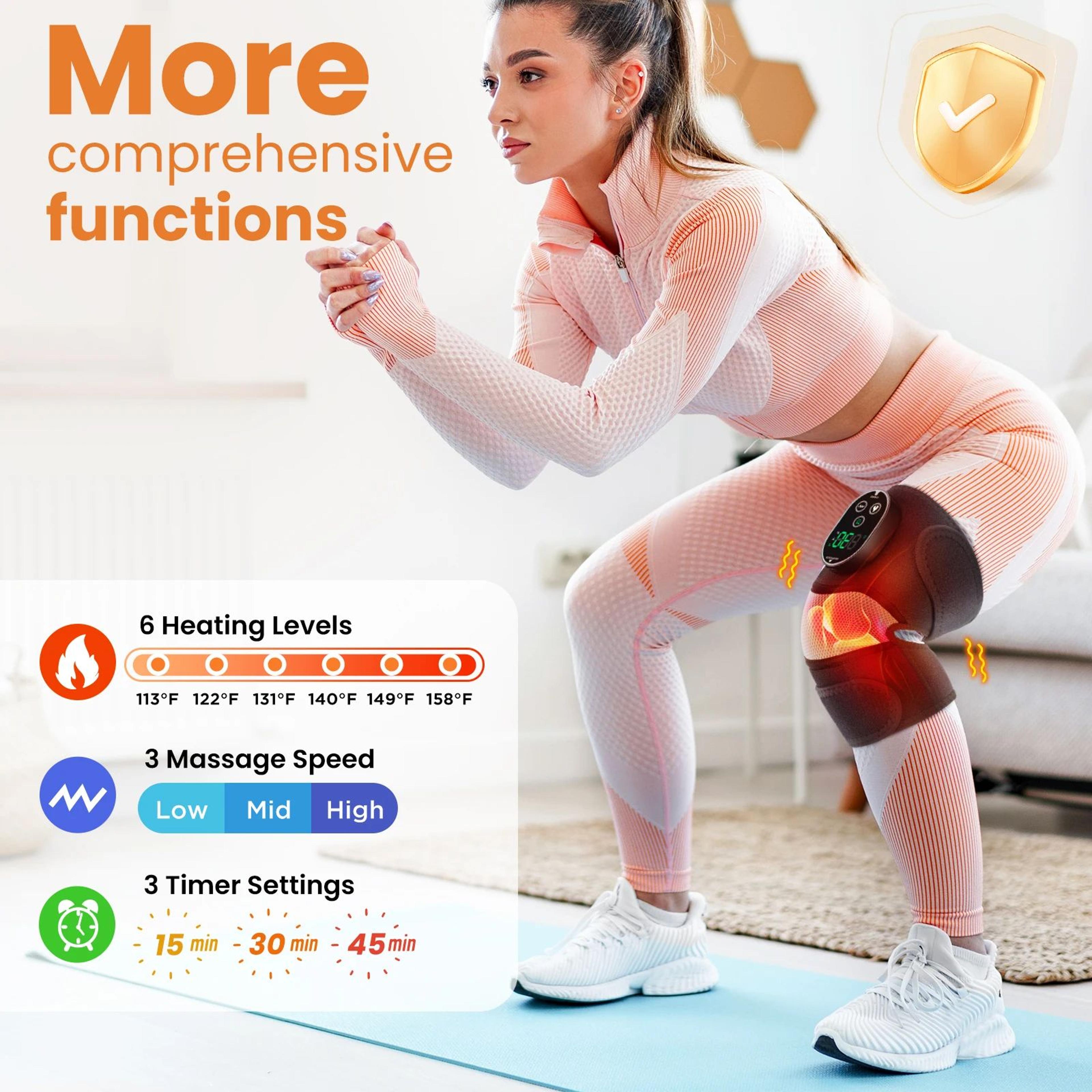 Cordless Heated Vibration Knee Massager Brace 1