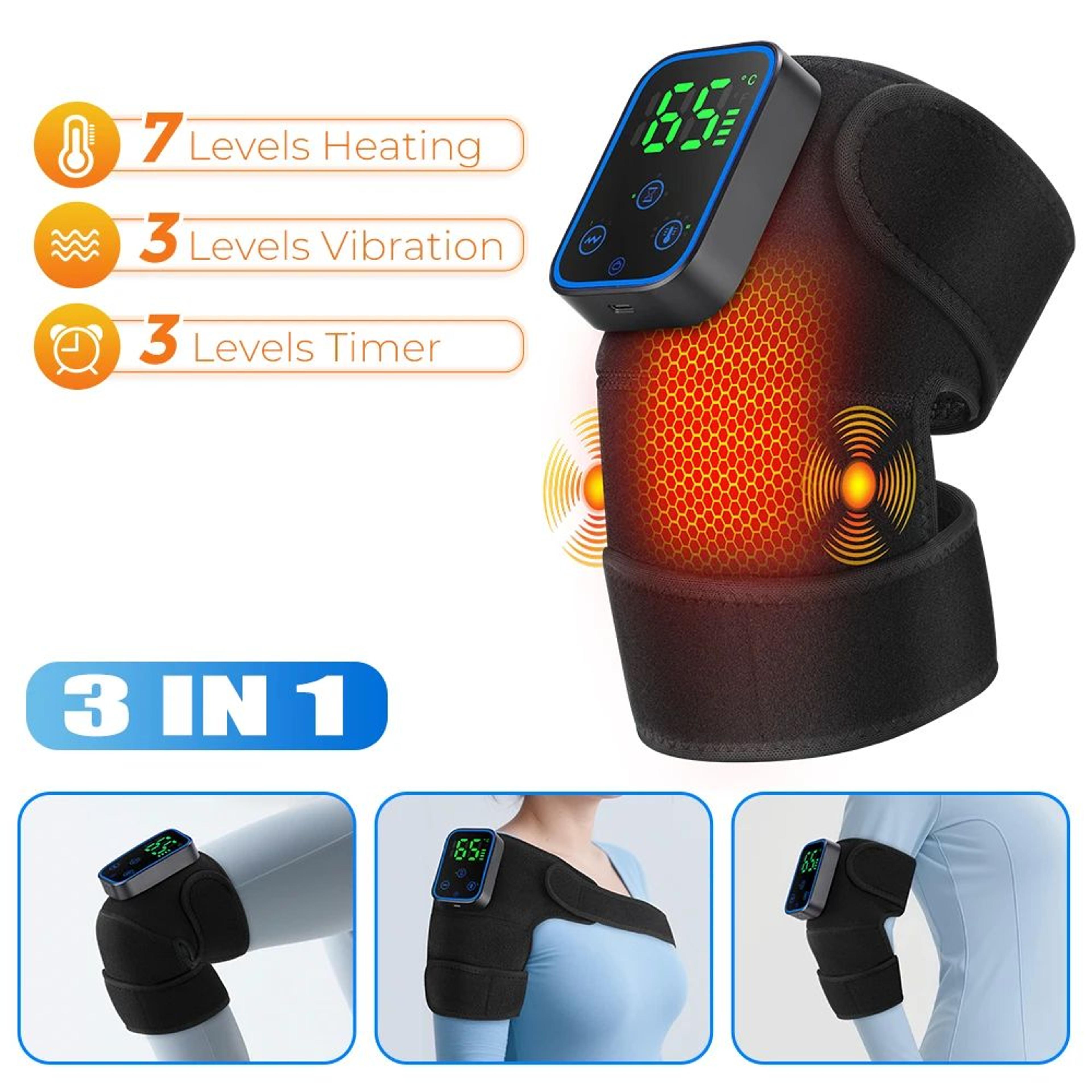 Cordless Heated Vibration Knee Massager Brace 10