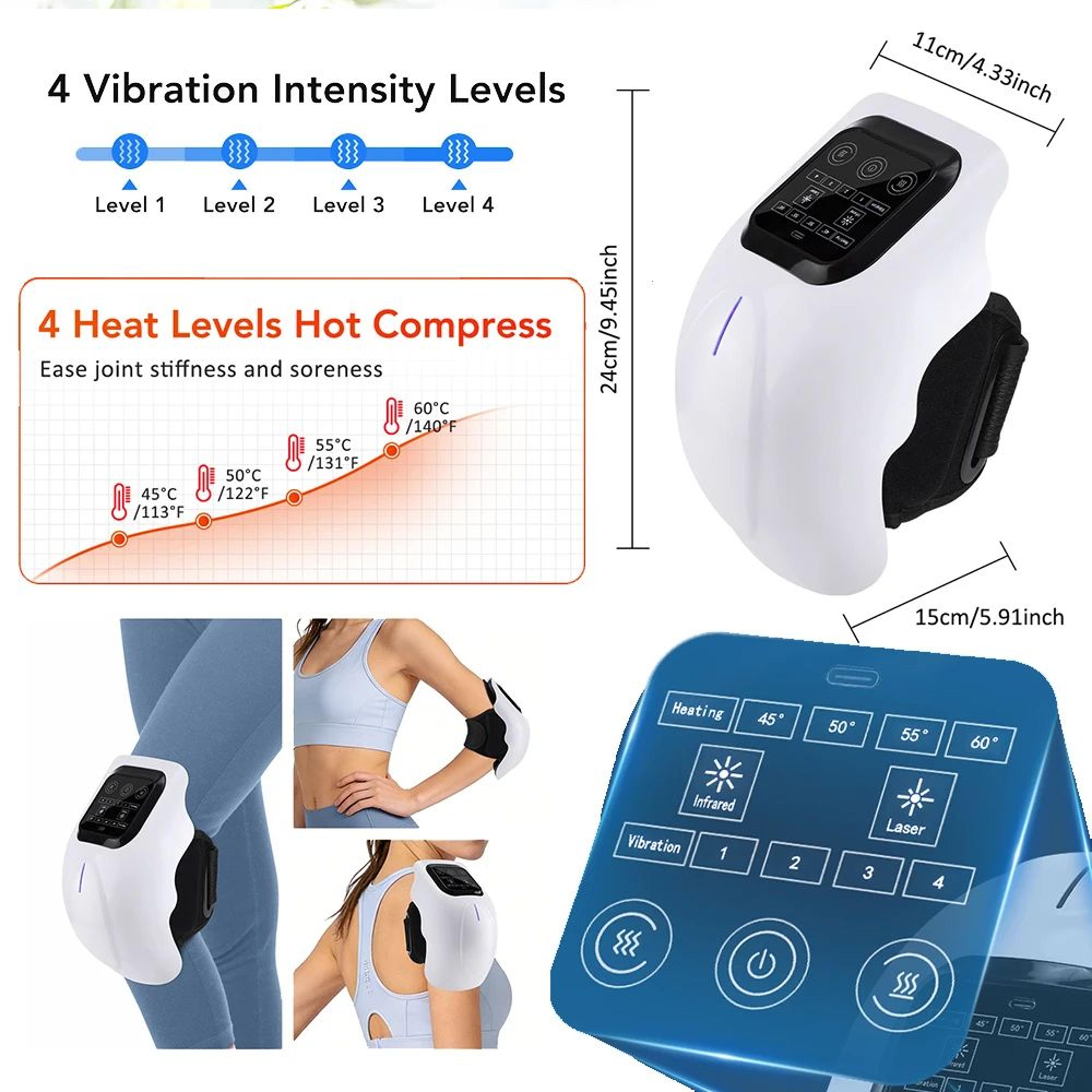 Cordless Heated Knee Massager With Heat And Vibration 9