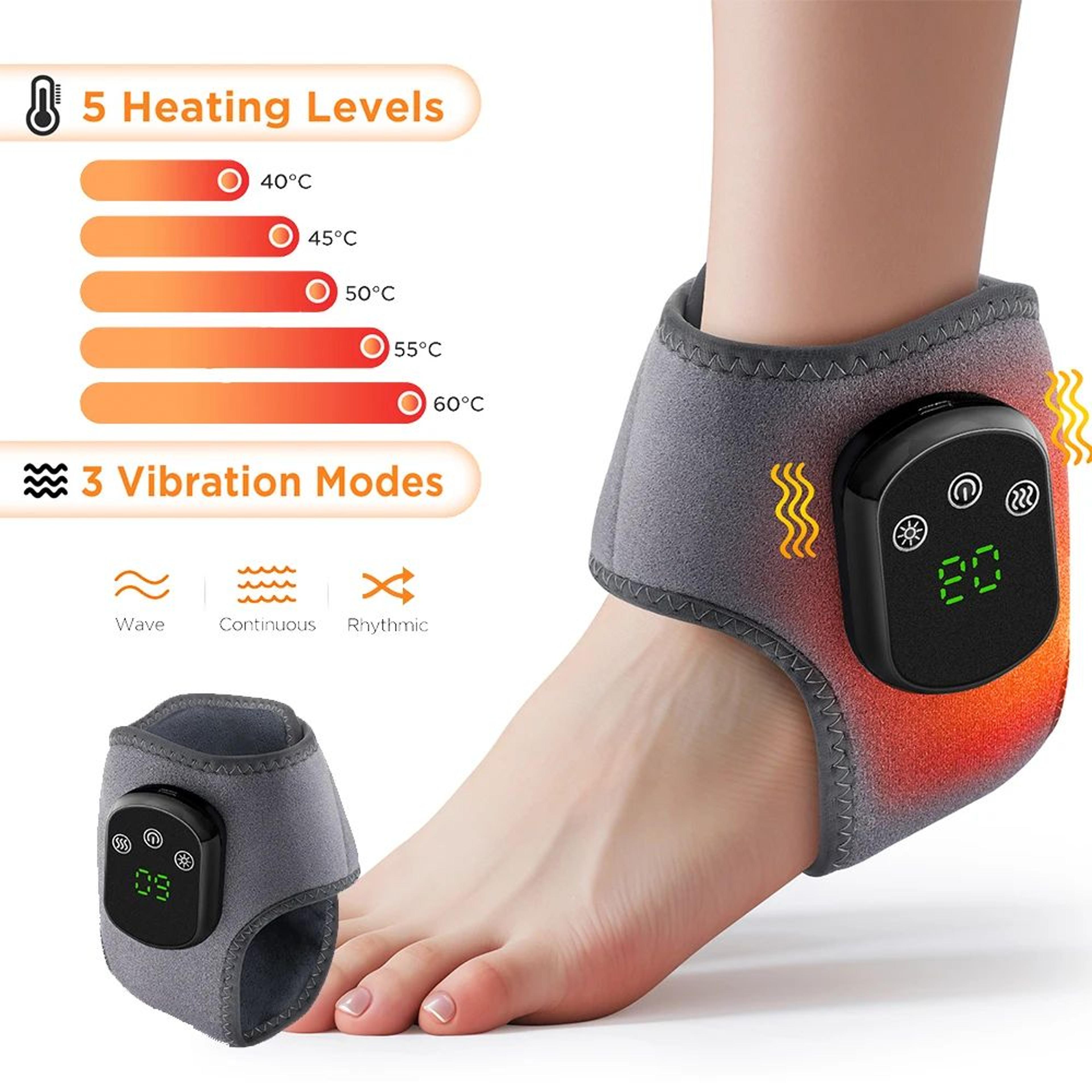 Cordless Electric Ankle Massager With Heat And Vibration Support 6