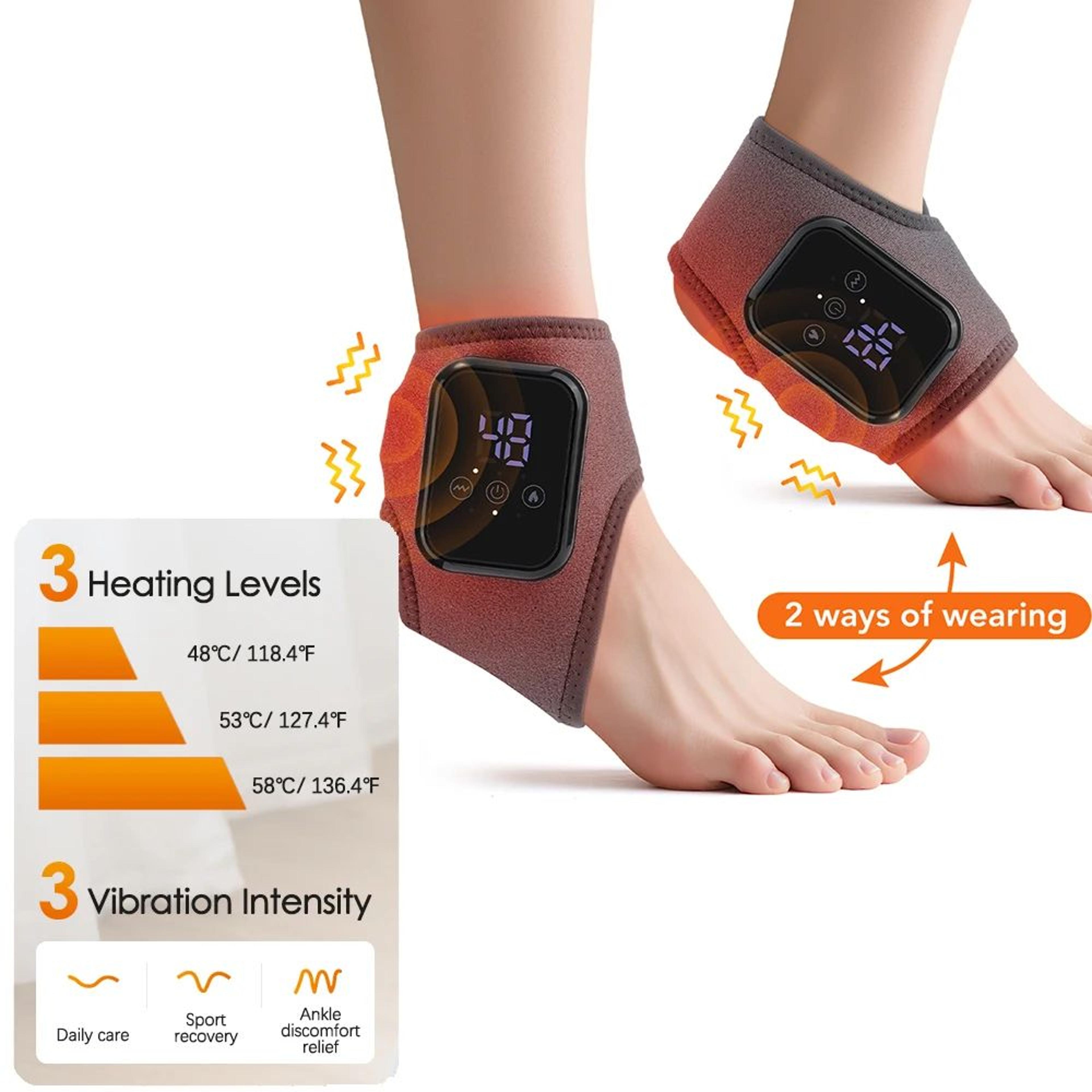 Cordless Electric Ankle Massager With Heat And Vibration Support 7