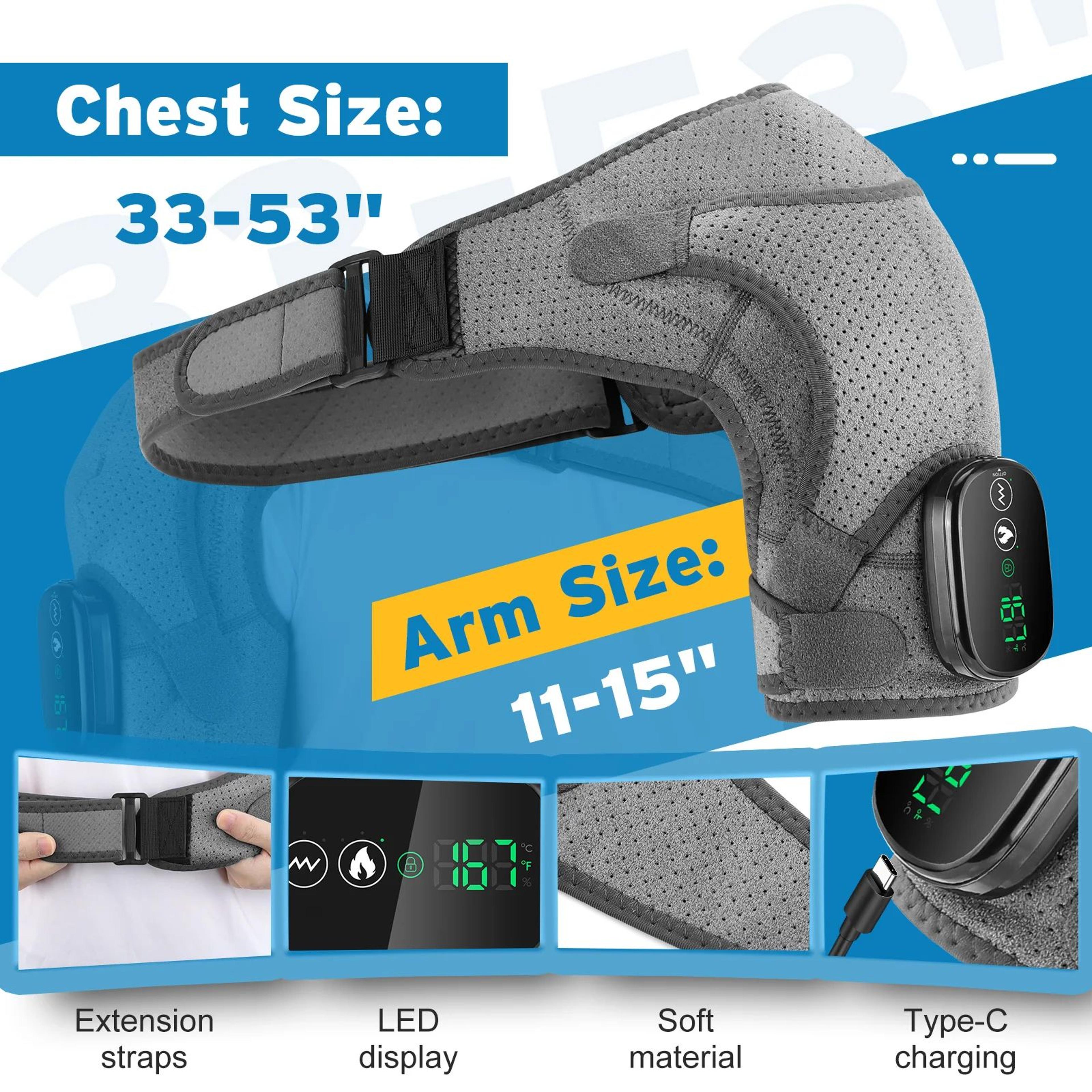 Electric Heated Shoulder Massager Brace With Heat And Vibration 3