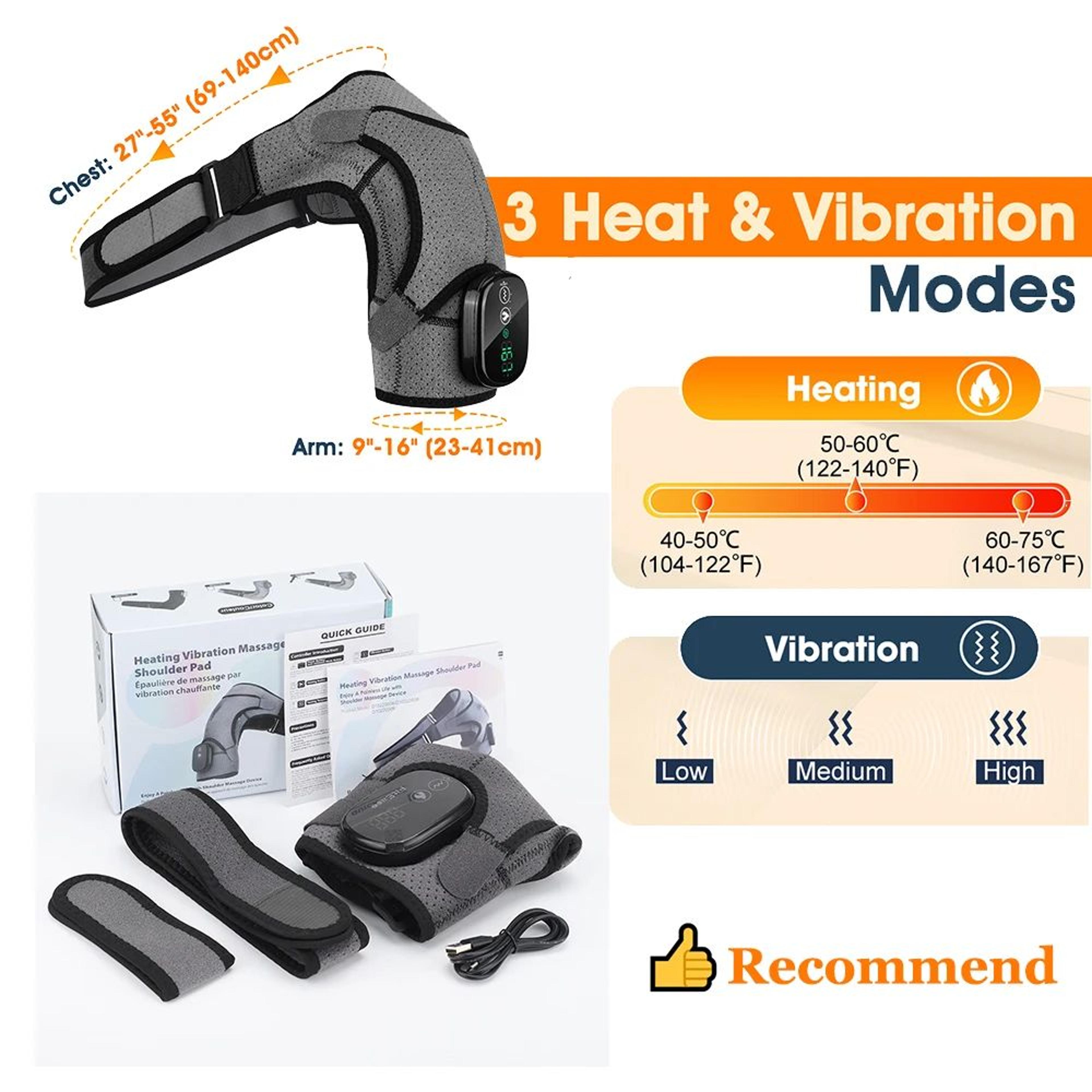 Electric Heated Shoulder Massager Brace With Heat And Vibration 6