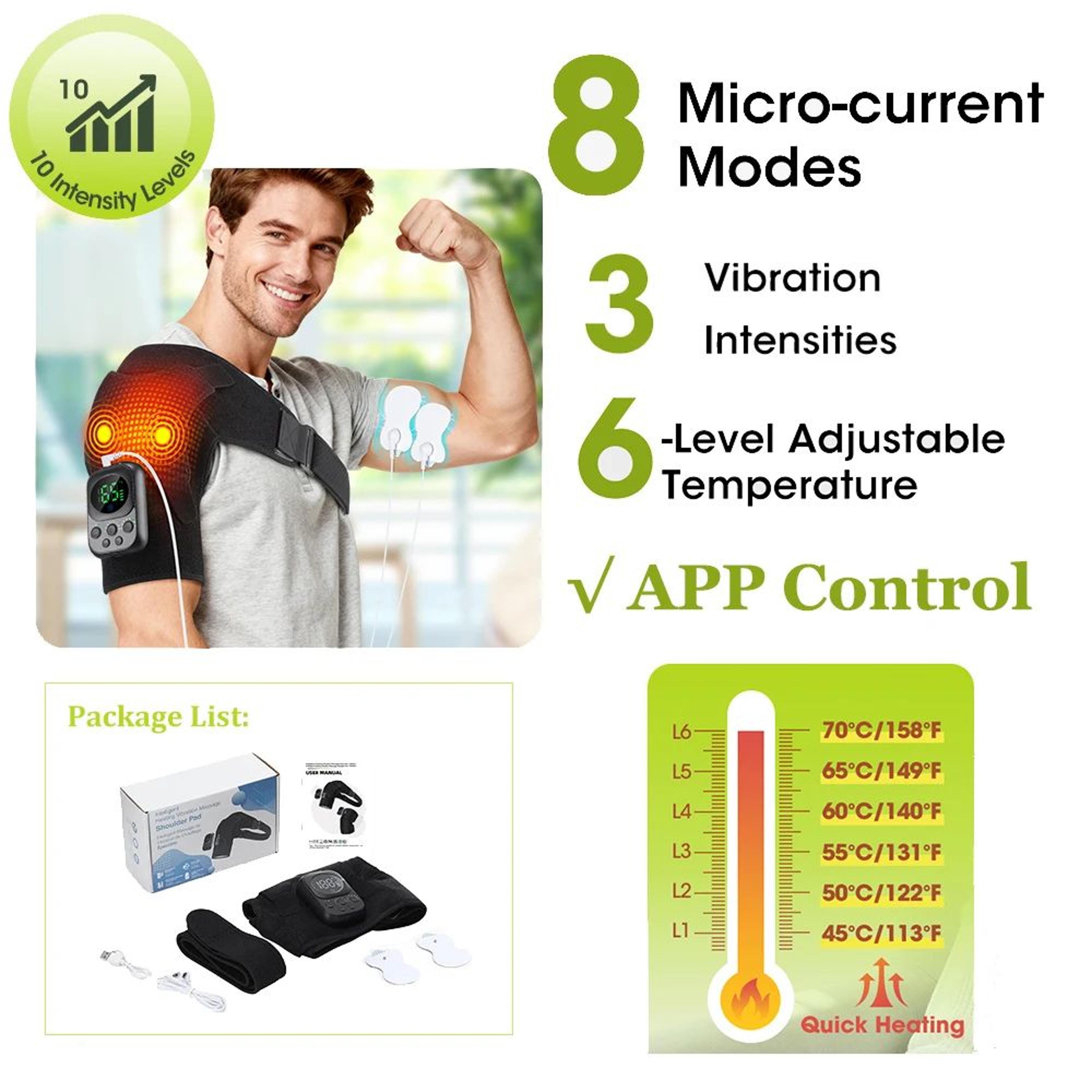 Electric Heated Shoulder Massager Brace With Heat And Vibration 10